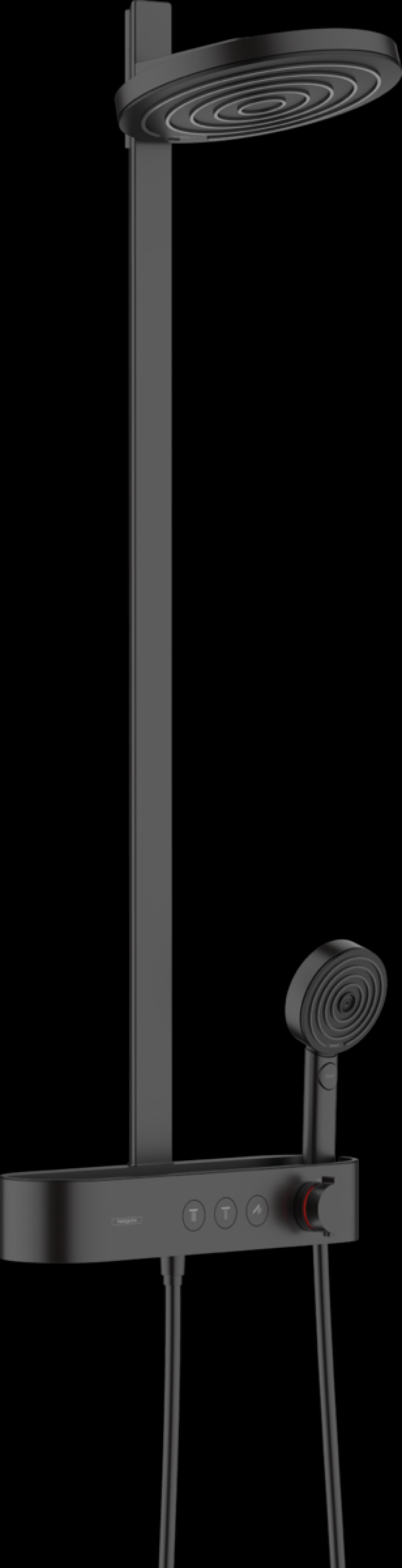 Душевая система Hansgrohe Pulsify Showerpipe 260 2jet 24240670 с термостатом, матовый чёрный