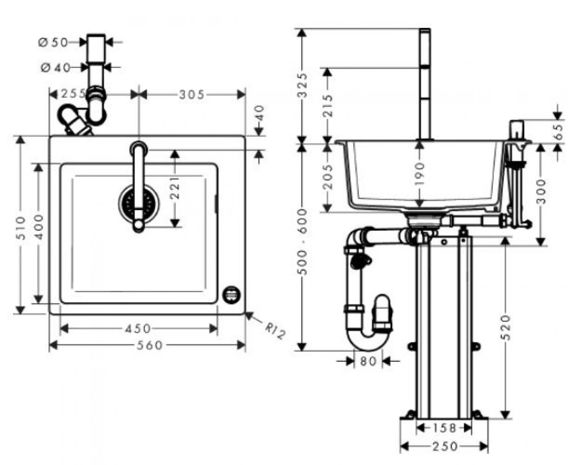 Фото - Кухонная мойка с встроенным смесителем Hansgrohe C51-F450-06 43217000 - Hansgrohe