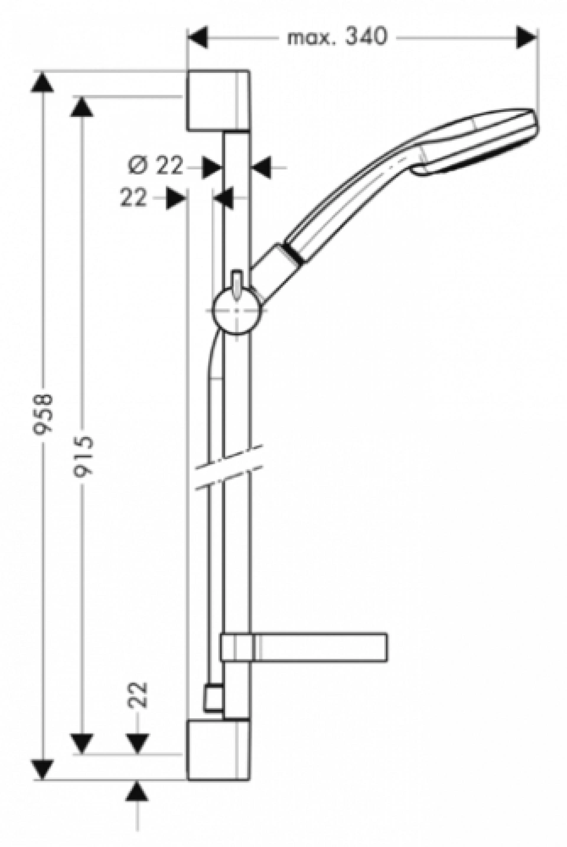 Фото - Душевой гарнитур Hansgrohe Croma 100 Vario 27771000 Unica C - Hansgrohe