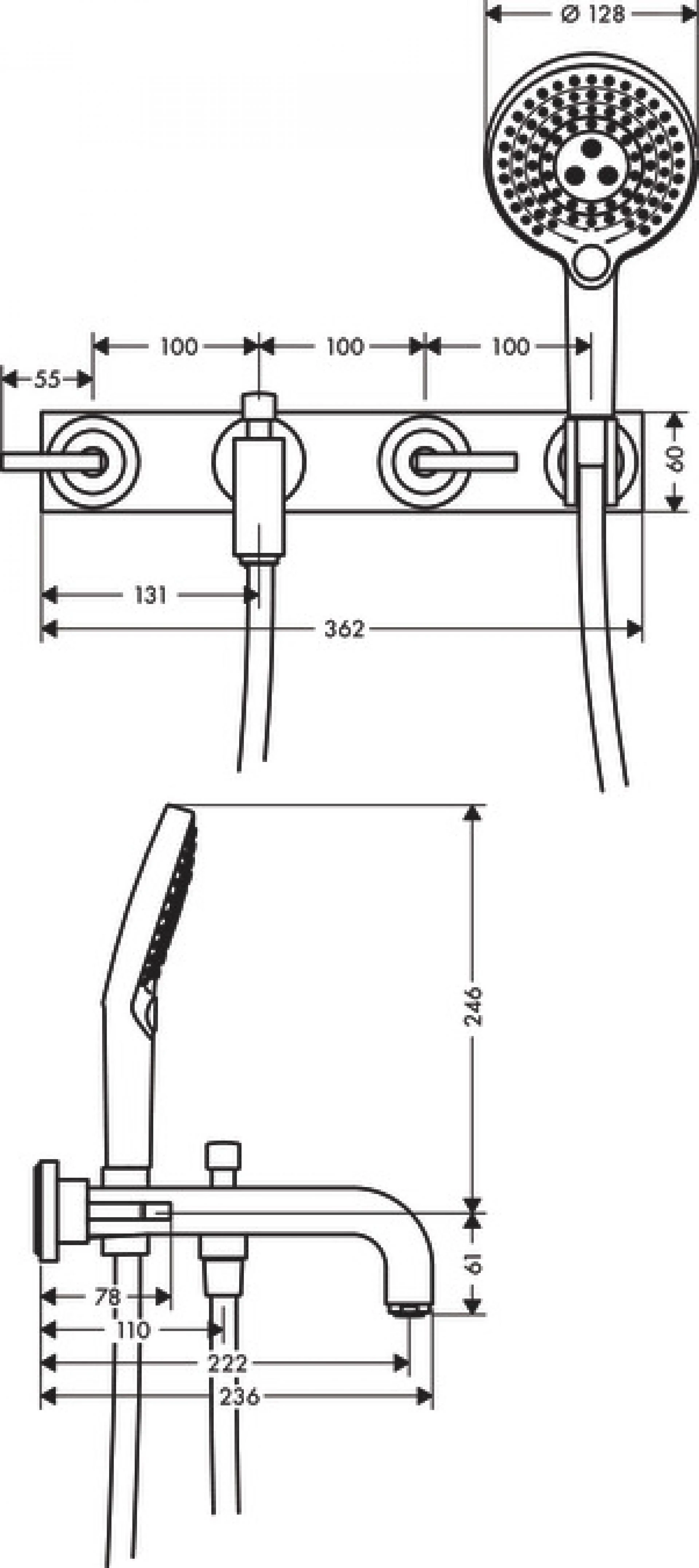 Фото - Смеситель для ванны Axor Citterio 39442310, красное золото - Hansgrohe