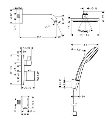 Фото - Душевой комплект Hansgrohe Croma160 26473000 - Hansgrohe