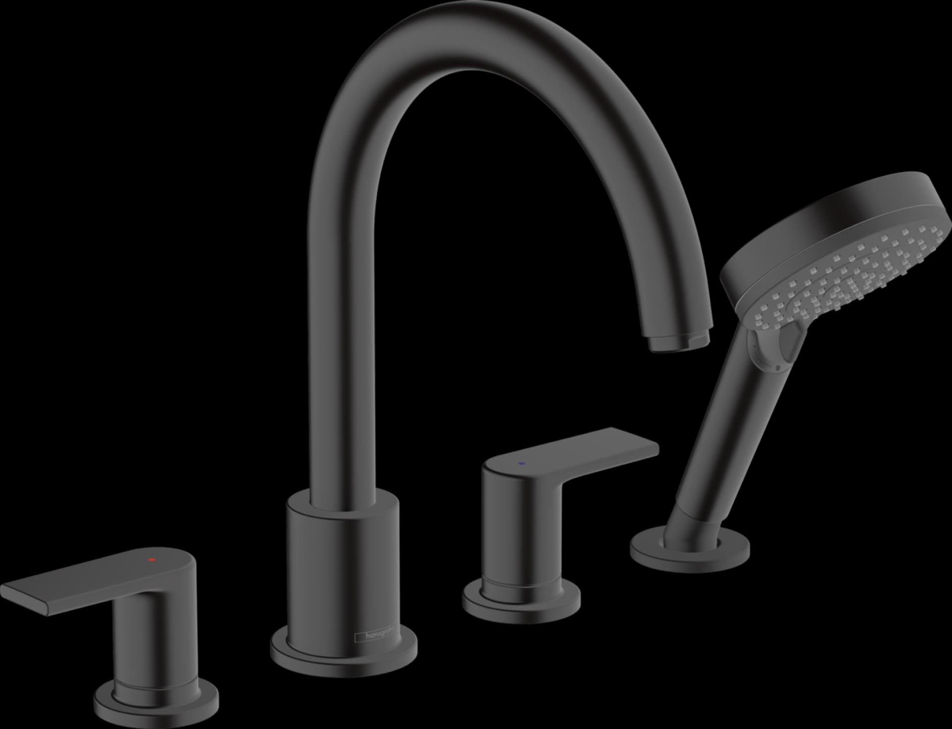 Смеситель на борт ванны Hansgrohe Vernis Shape 71459670, черный матовый