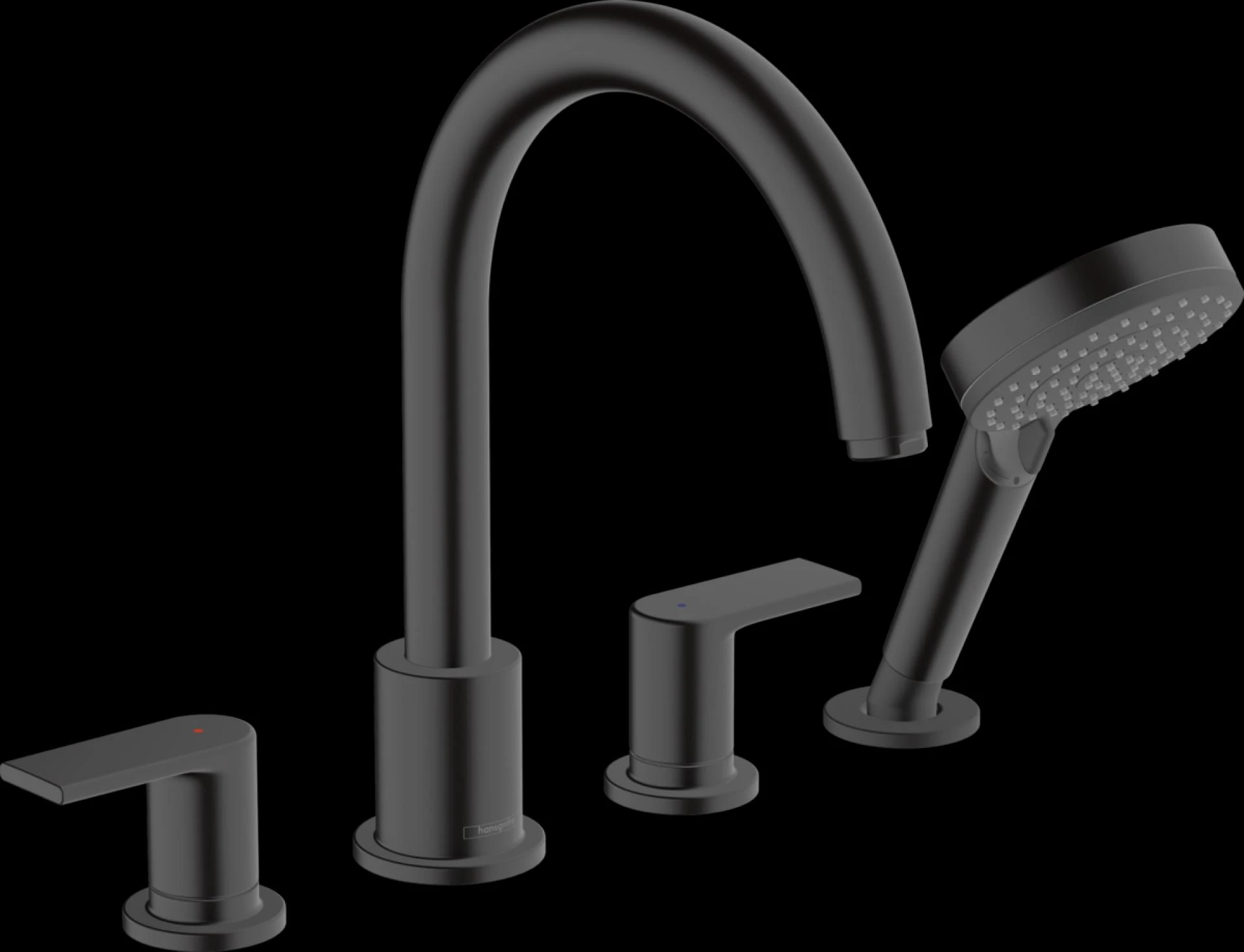 Фото - Смеситель на борт ванны Hansgrohe Vernis Shape 71459670, черный матовый - Hansgrohe