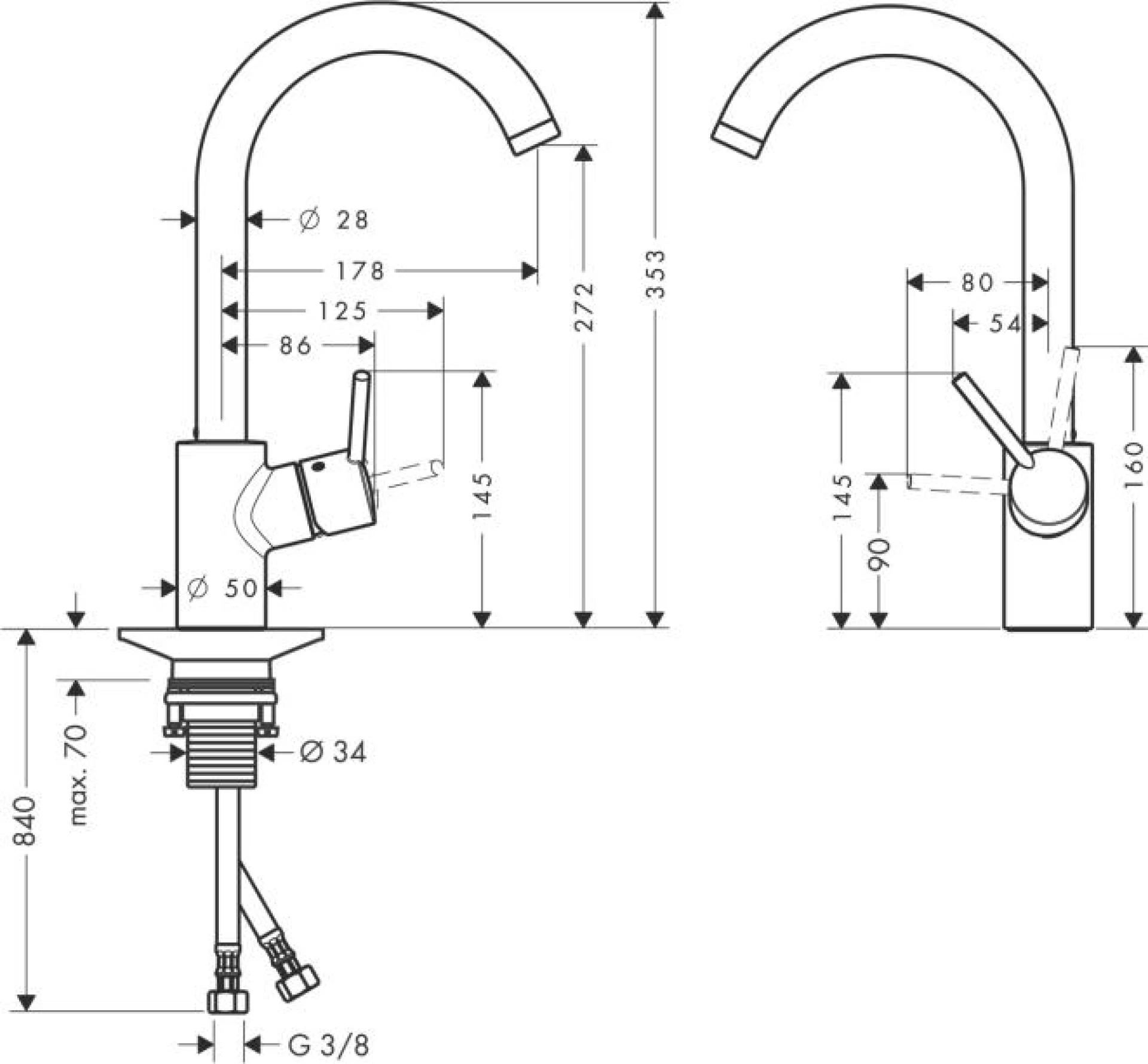 Фото - Смеситель для кухни Hansgrohe Talis S 14870800 - Hansgrohe