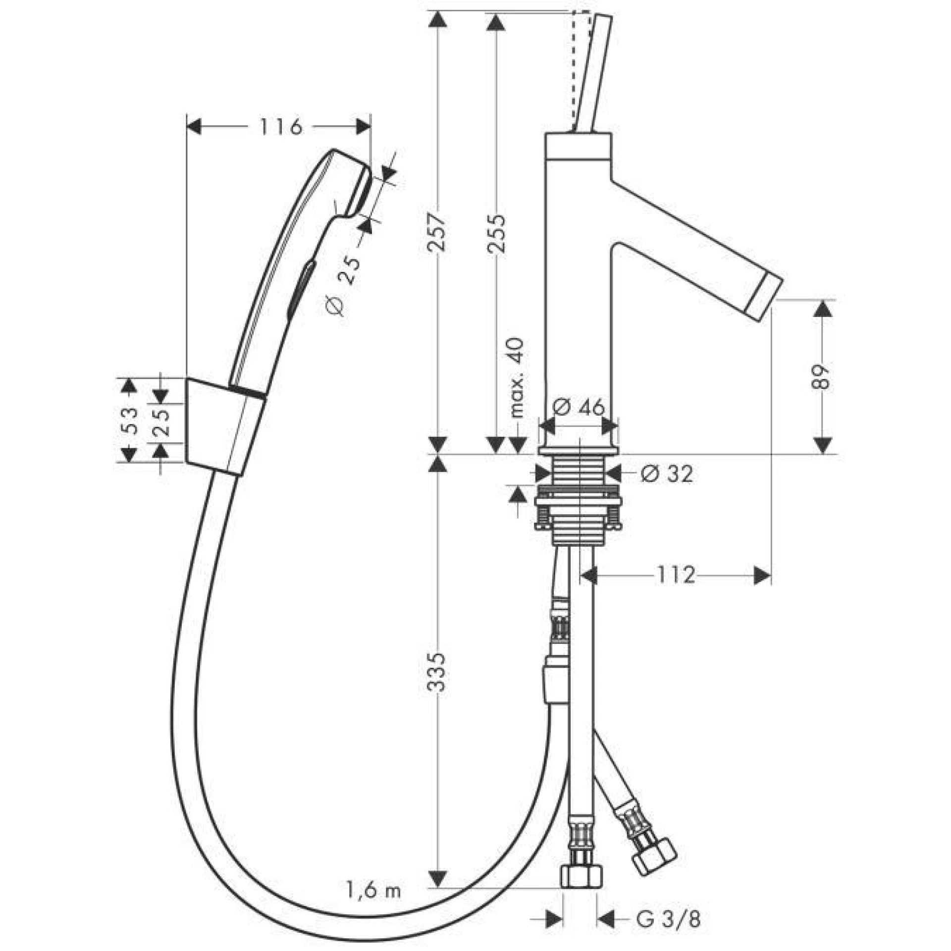 Фото - Смеситель для биде Axor Starck 10300000 - Hansgrohe