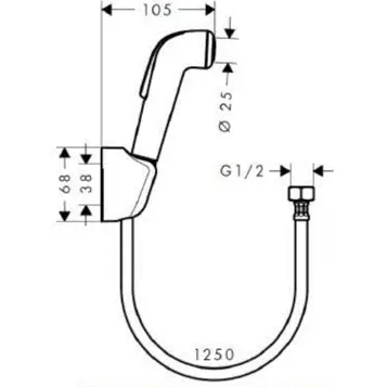 Фото - Душ гигиенический  Hansgrohe  71604000/13620180/27454000/32127000 хром, белый - Hansgrohe