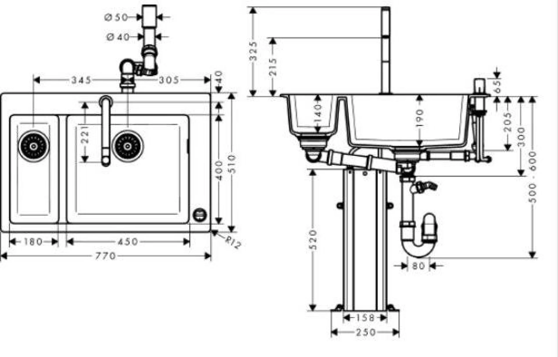 Фото - Кухонная мойка с встроенным смесителем Hansgrohe C51-F660-07 43220000 - Hansgrohe