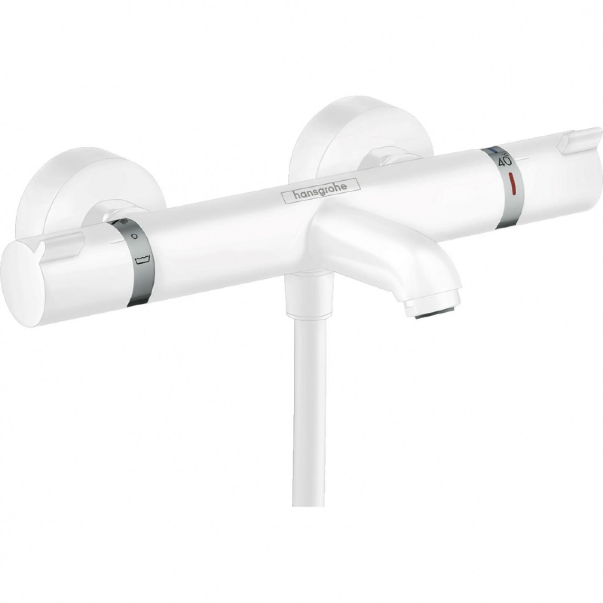 Термостатический смеситель для ванны c душем Hansgrohe Ecostat Comfort 13114700, белый матовый