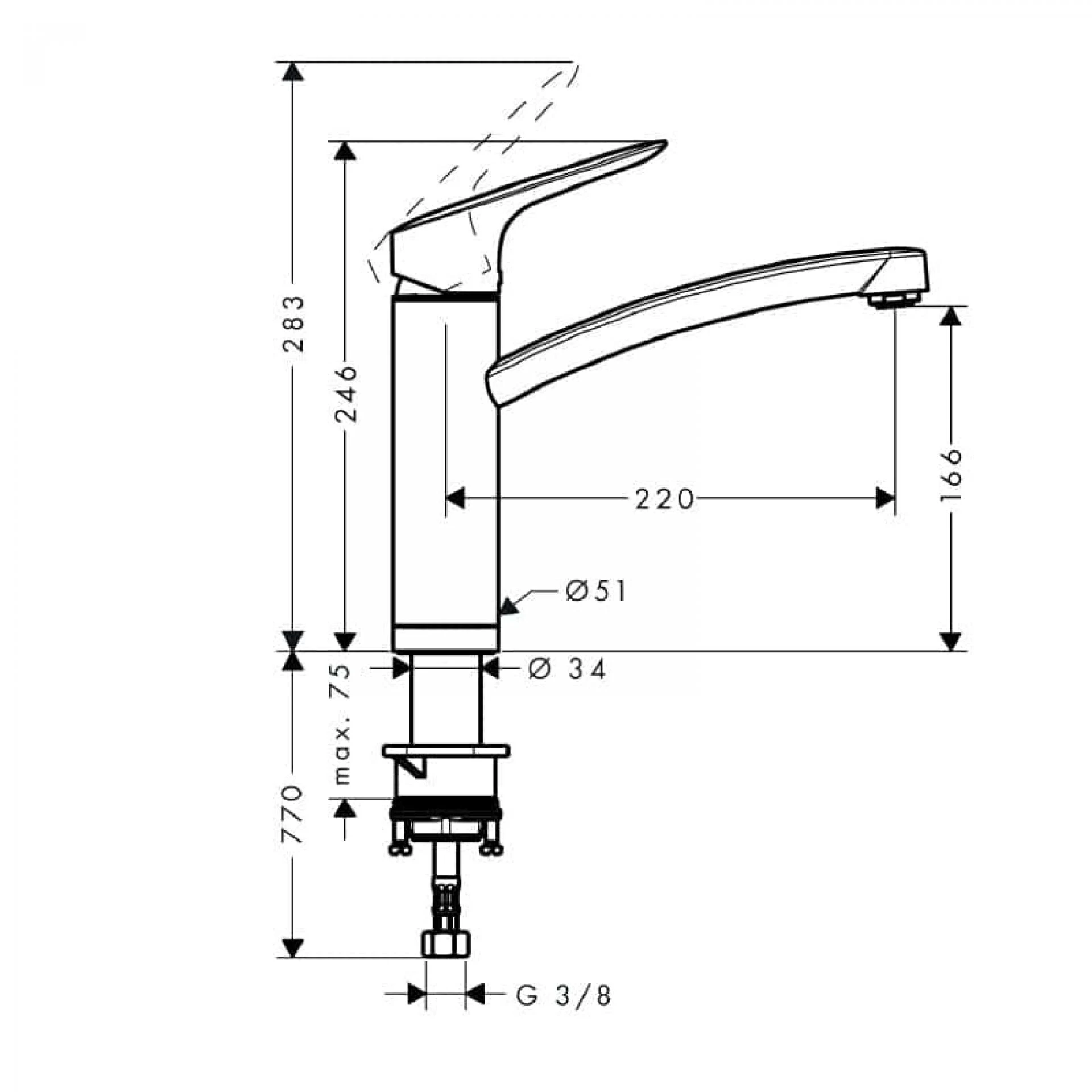 Фото - Смеситель Hansgrohe Logis 71833000 для кухонной мойки - Hansgrohe