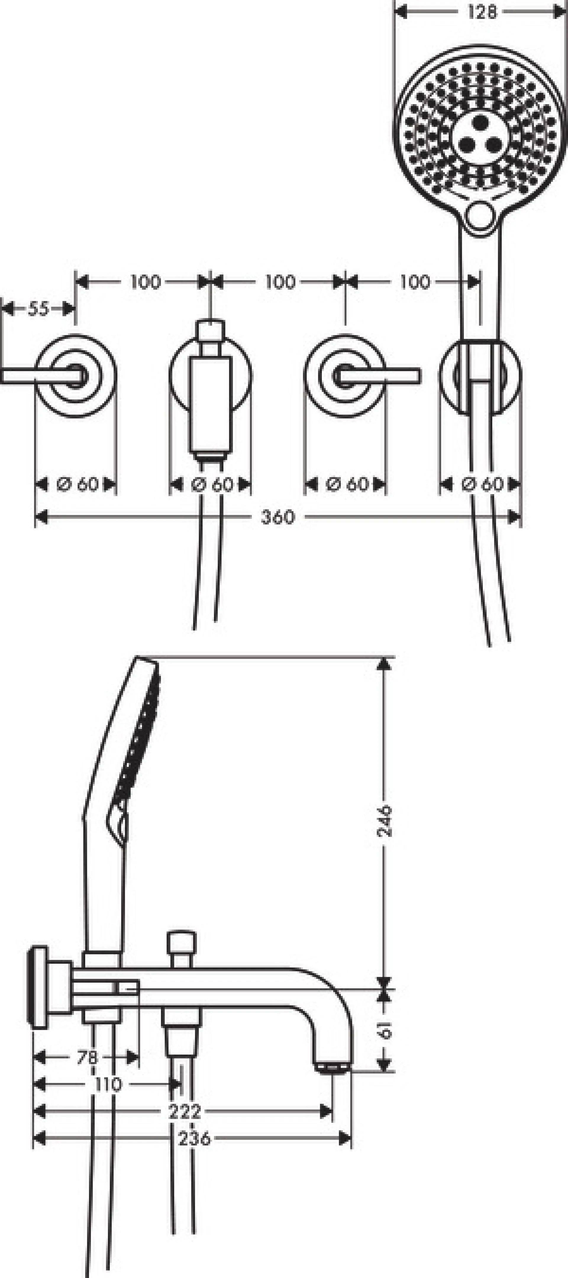 Фото - Смеситель для ванны Axor Citterio 39448310, красное золото - Hansgrohe