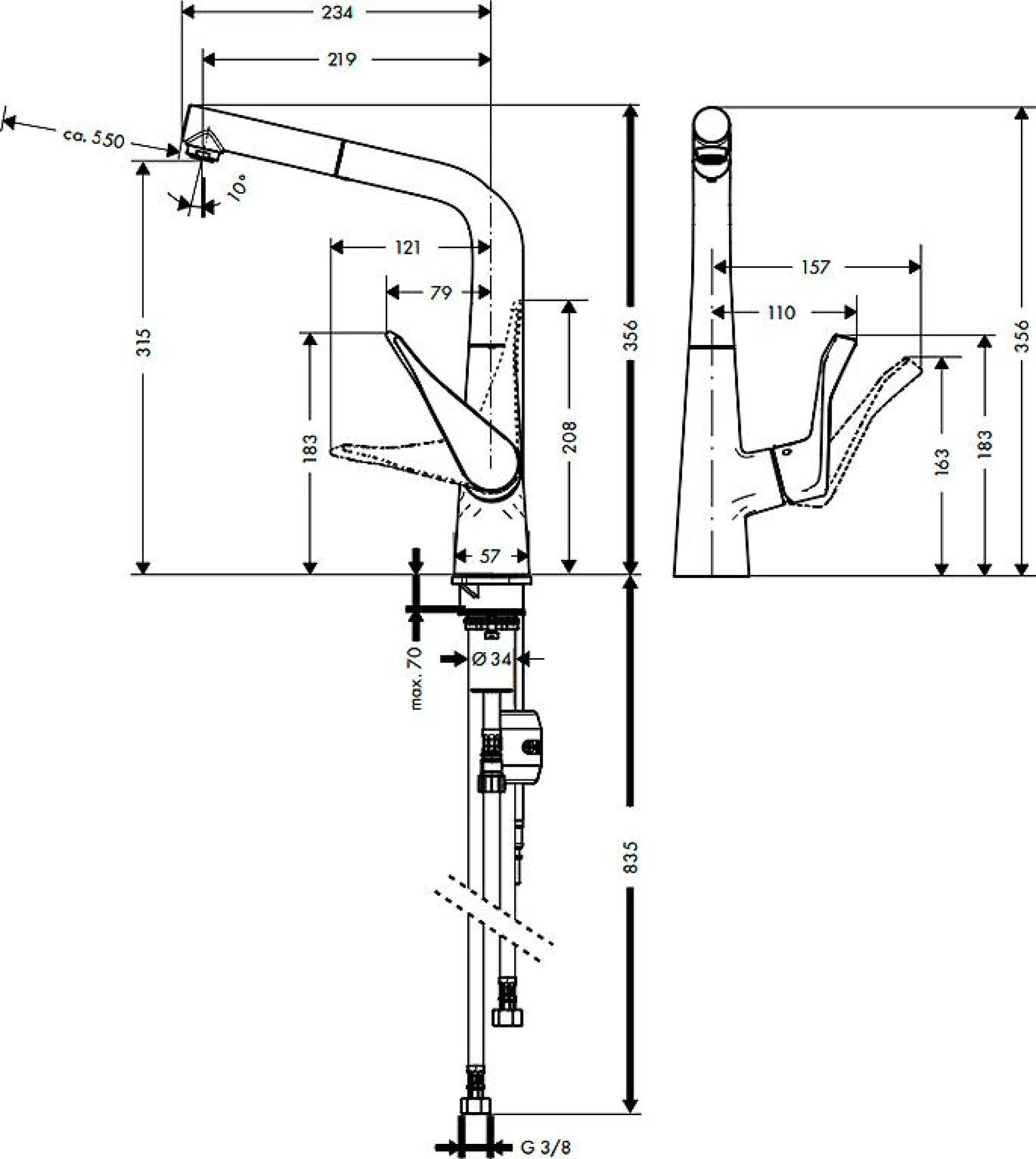 Фото - Смеситель Hansgrohe Metris 14821000 для кухонной мойки - Hansgrohe