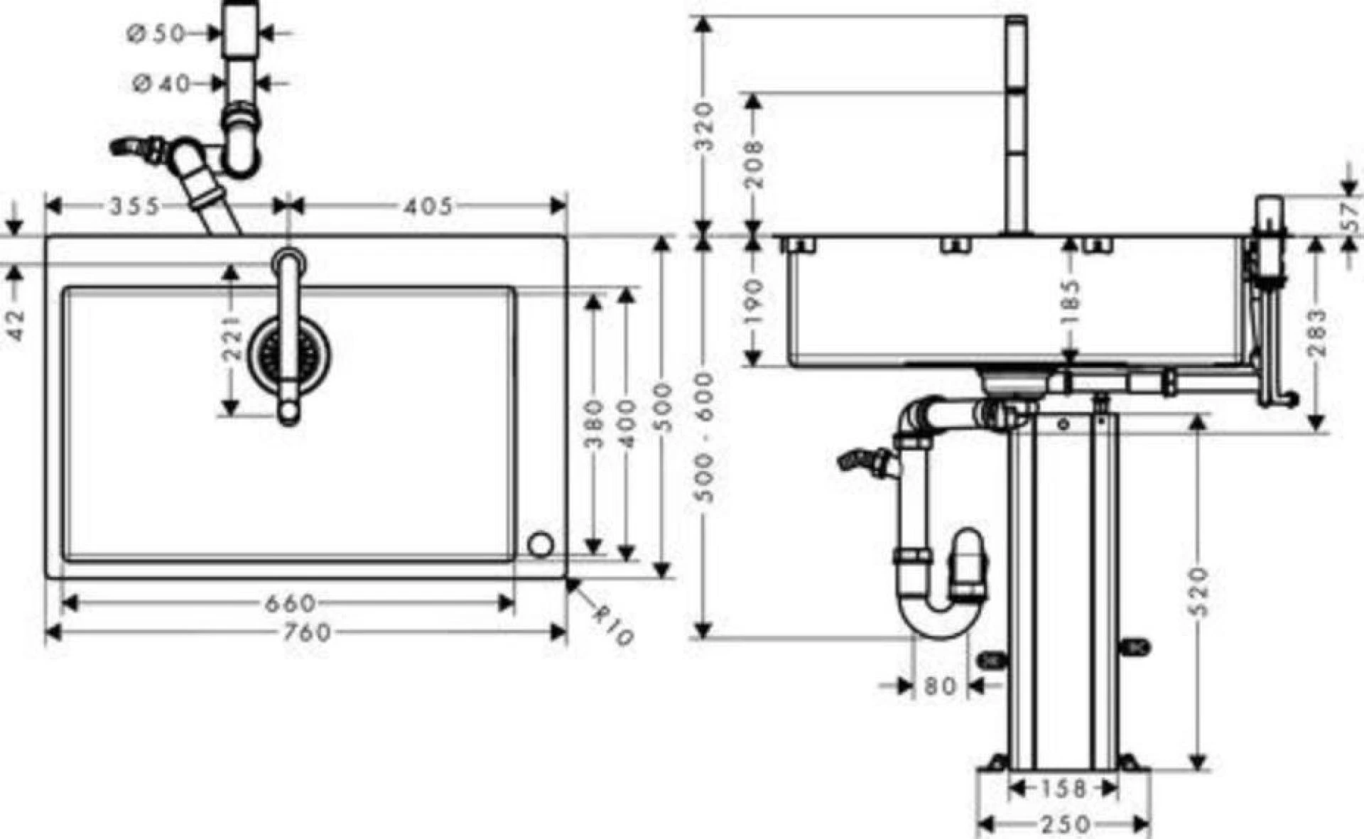 Фото - Кухонная мойка с встроенным смесителемHansgrohe C71-F660-08 43202800 - Hansgrohe