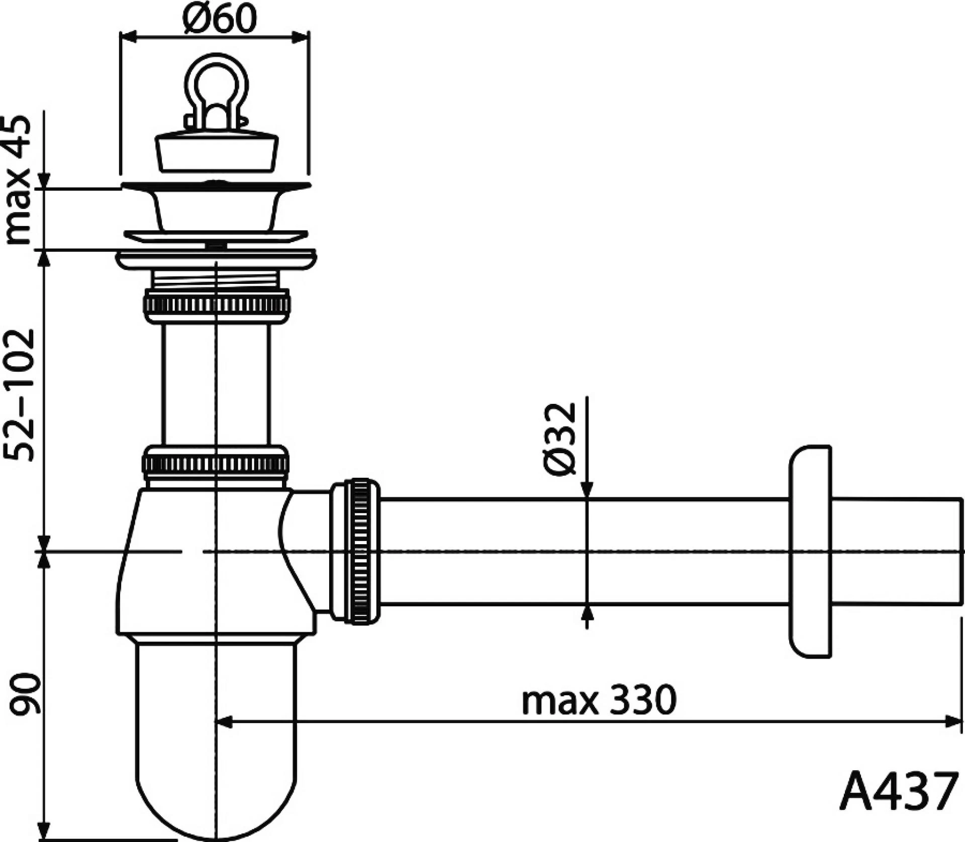 Фото - Сифон для раковины AlcaPlast A437 - Hansgrohe