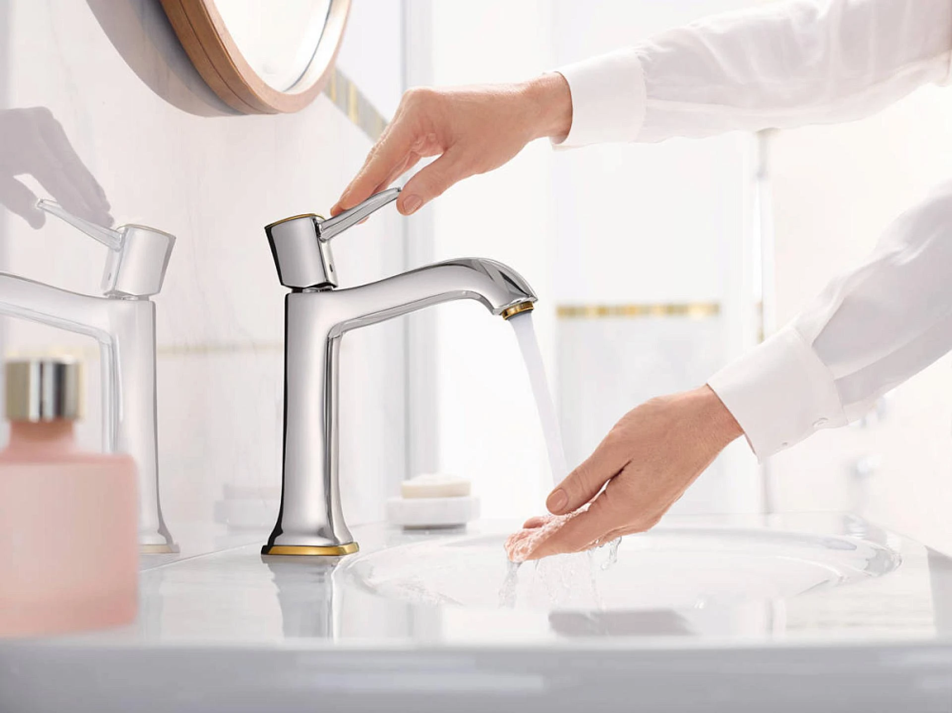 Фото - Смеситель для раковины Hansgrohe Metropol Classic 31302090, хром золото - Hansgrohe