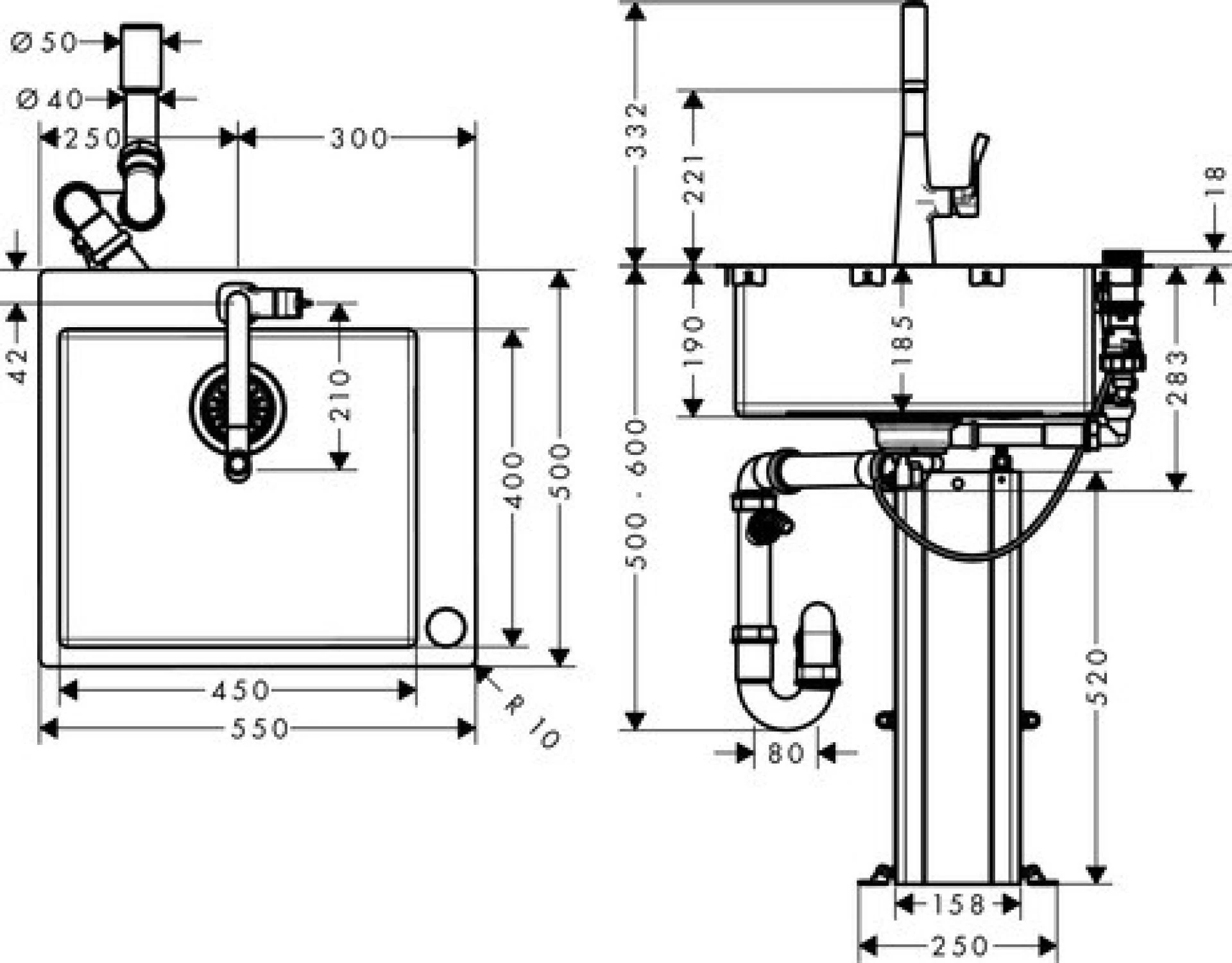 Фото - Кухонная мойка со смесителем Hansgrohe 43207800 сталь - Hansgrohe