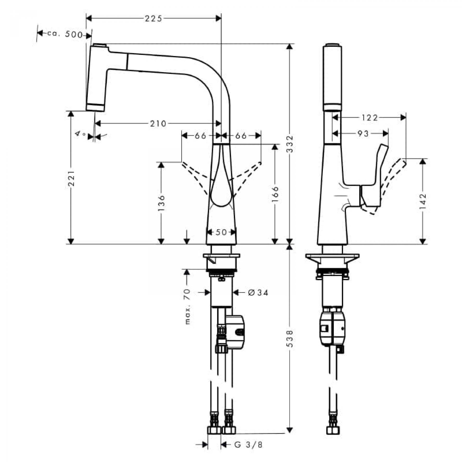 Фото - Смеситель для кухни Hansgrohe Metris M71 14834000, хром - Hansgrohe