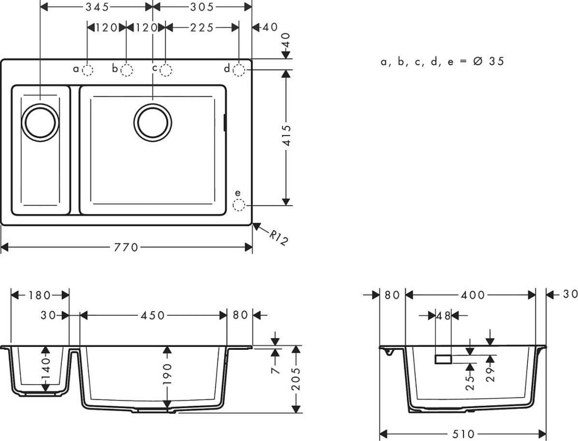 Фото - Кухонная мойка Hansgrohe S51 S510-F635 43315170 - Hansgrohe