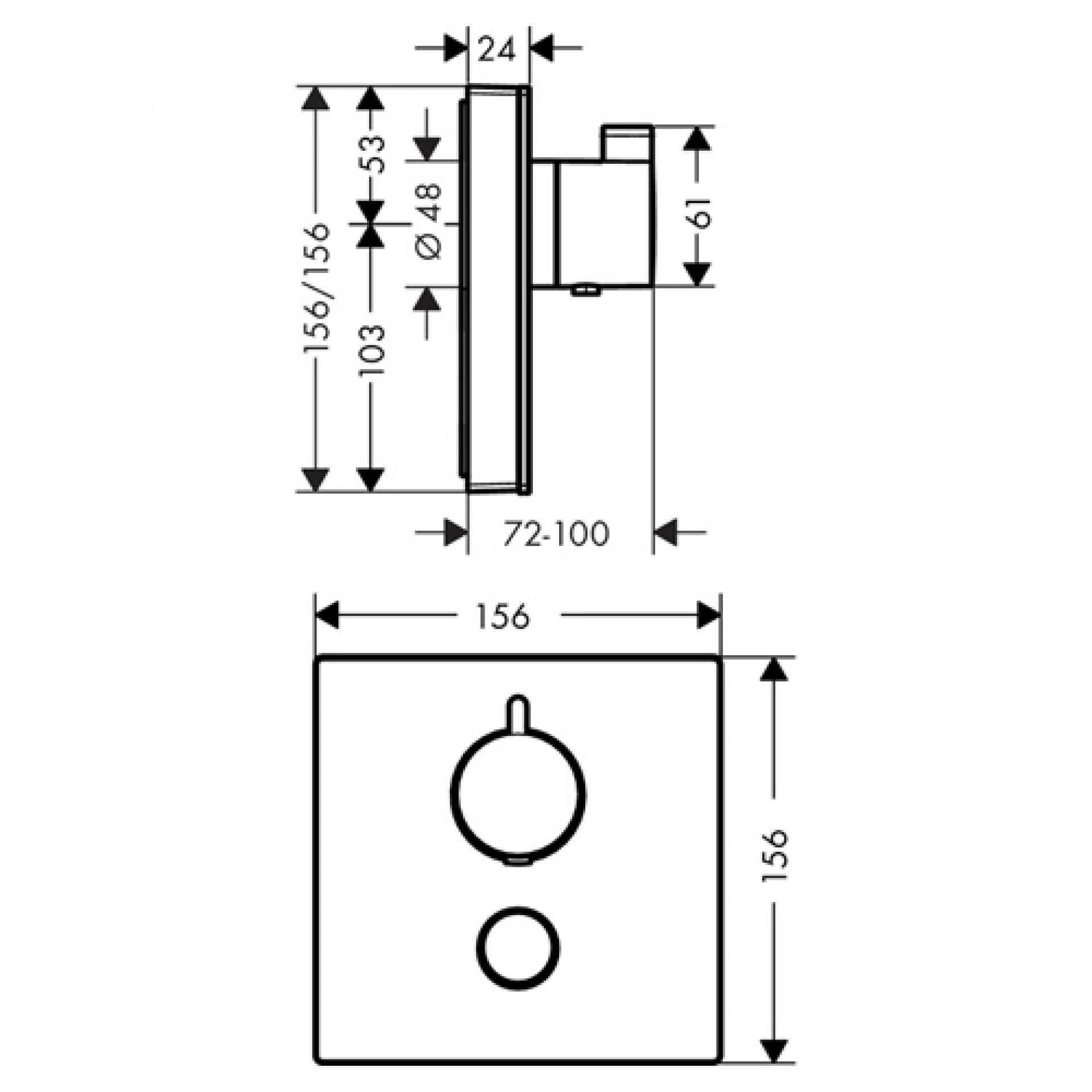 Фото - Термостат для душа Hansgrohe ShowerSelect Highflow 15735400 - Hansgrohe