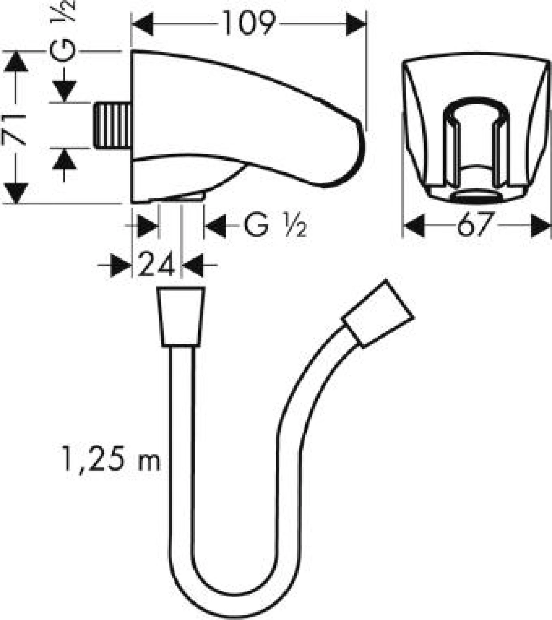 Фото - Шланговое подключение Hansgrohe Porter E 27507000 держатель для душа - Hansgrohe