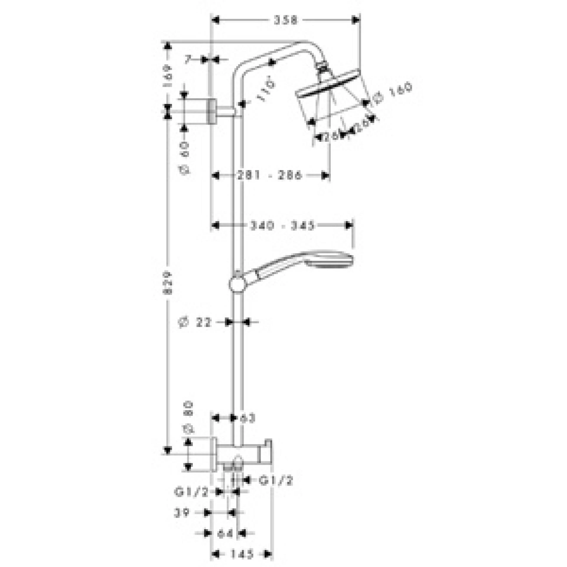 Фото - Душевая система Hansgrohe Croma 100 Reno Showerpipe 27139000 - Hansgrohe