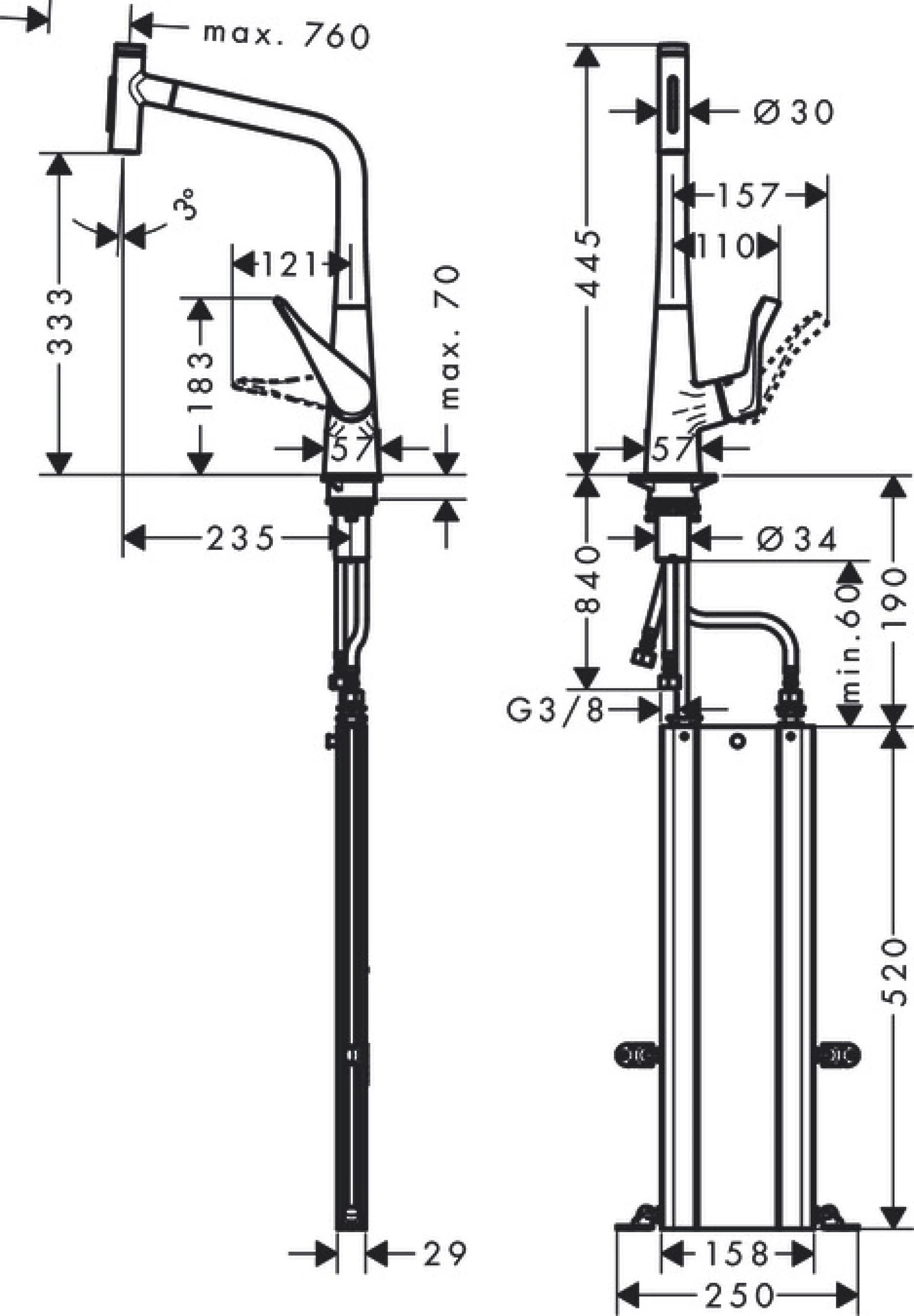 Фото - Смеситель для кухни Hansgrohe Metris Select 73816000, хром - Hansgrohe