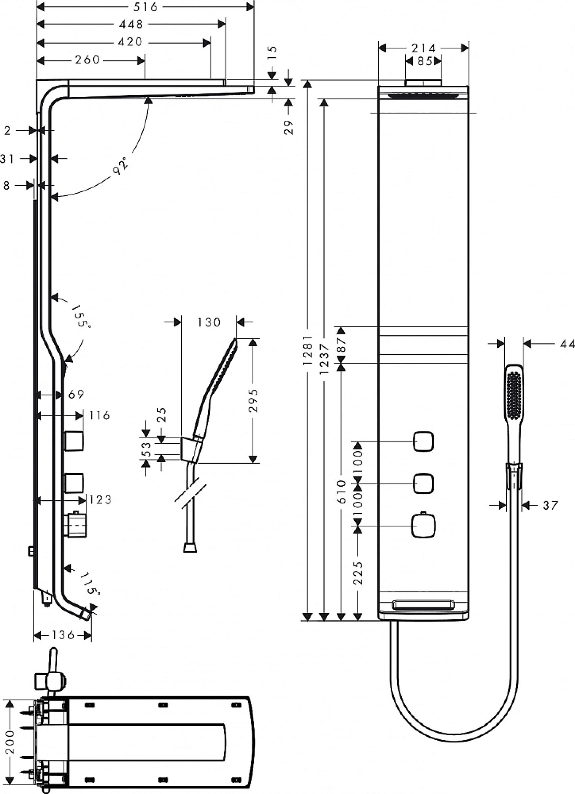 Фото - Душевая панель Hansgrohe Raindance Lift 27008000 - Hansgrohe