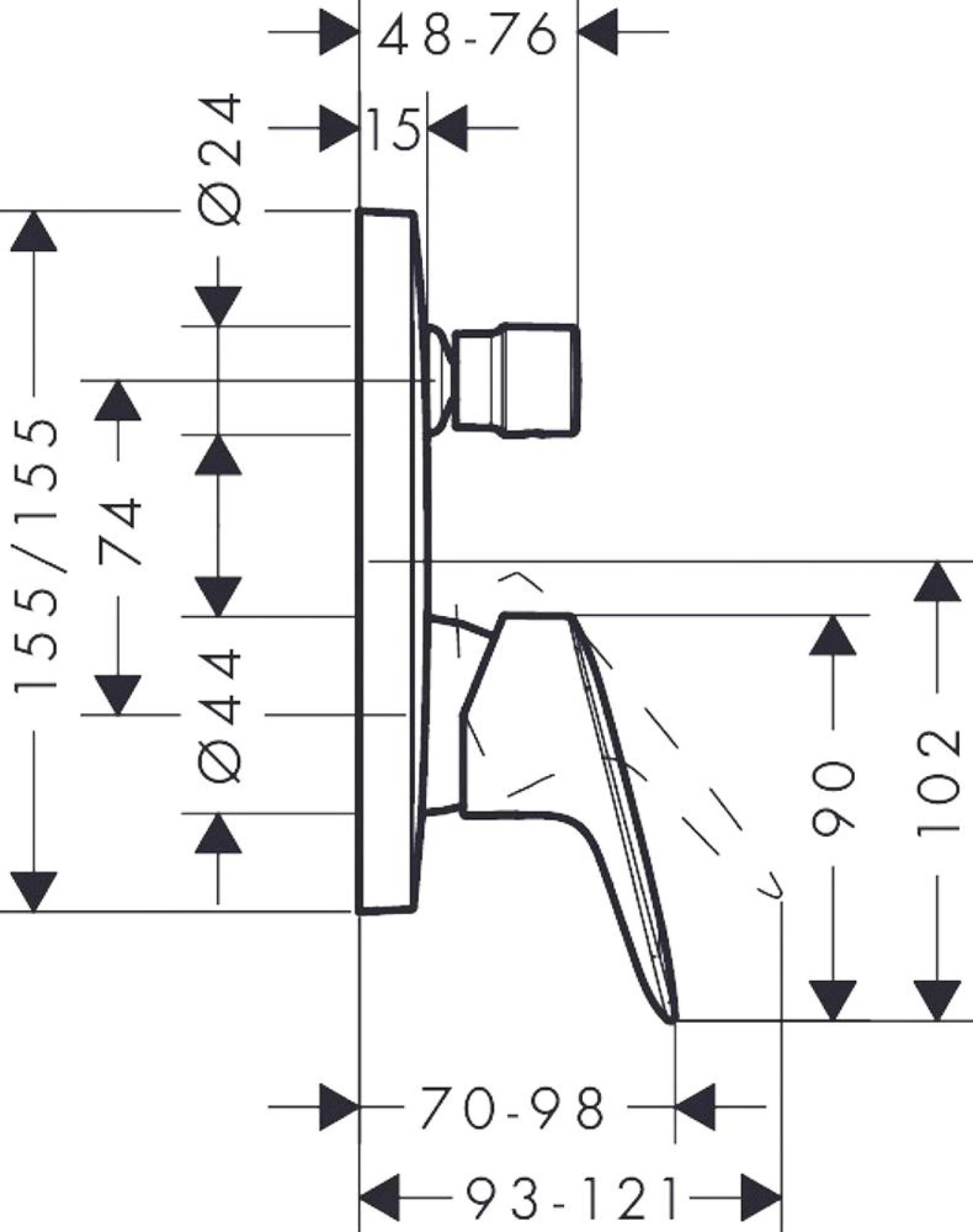 Фото - Смеситель для ванны Hansgrohe Logis 71405000 - Hansgrohe