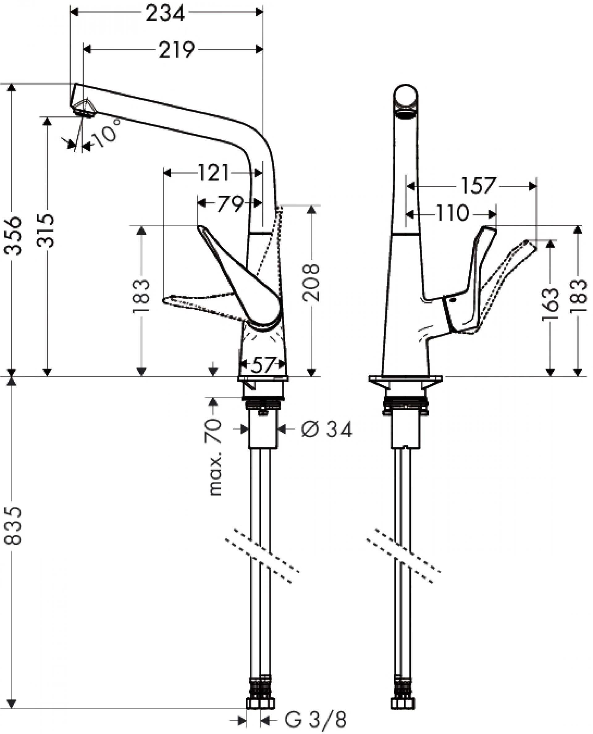 Фото - Смеситель Hansgrohe Metris 14822000 для кухонной мойки - Hansgrohe