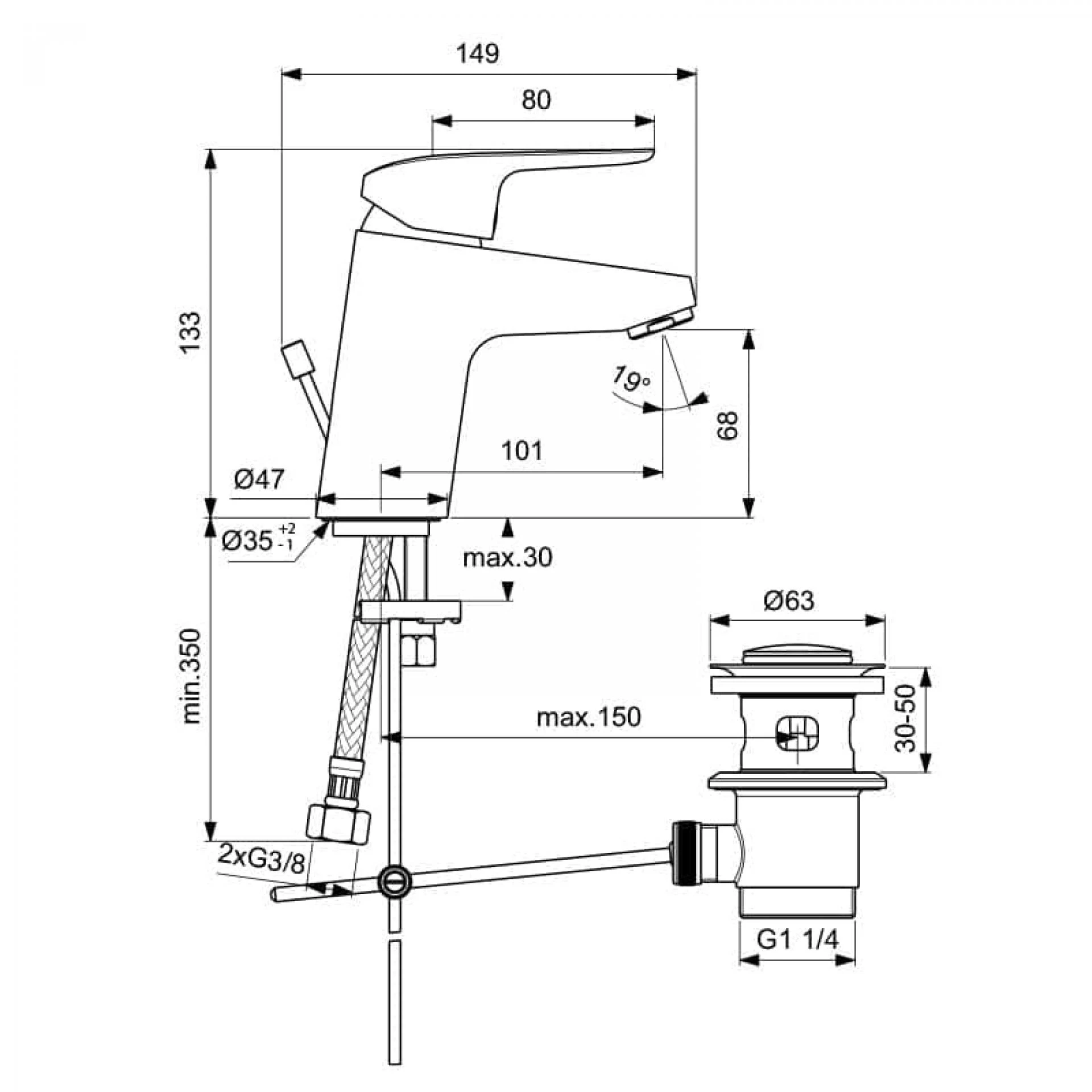 Фото - Смеситель для раковины Ideal Standard Ceraflex B1708AA, хром - Hansgrohe