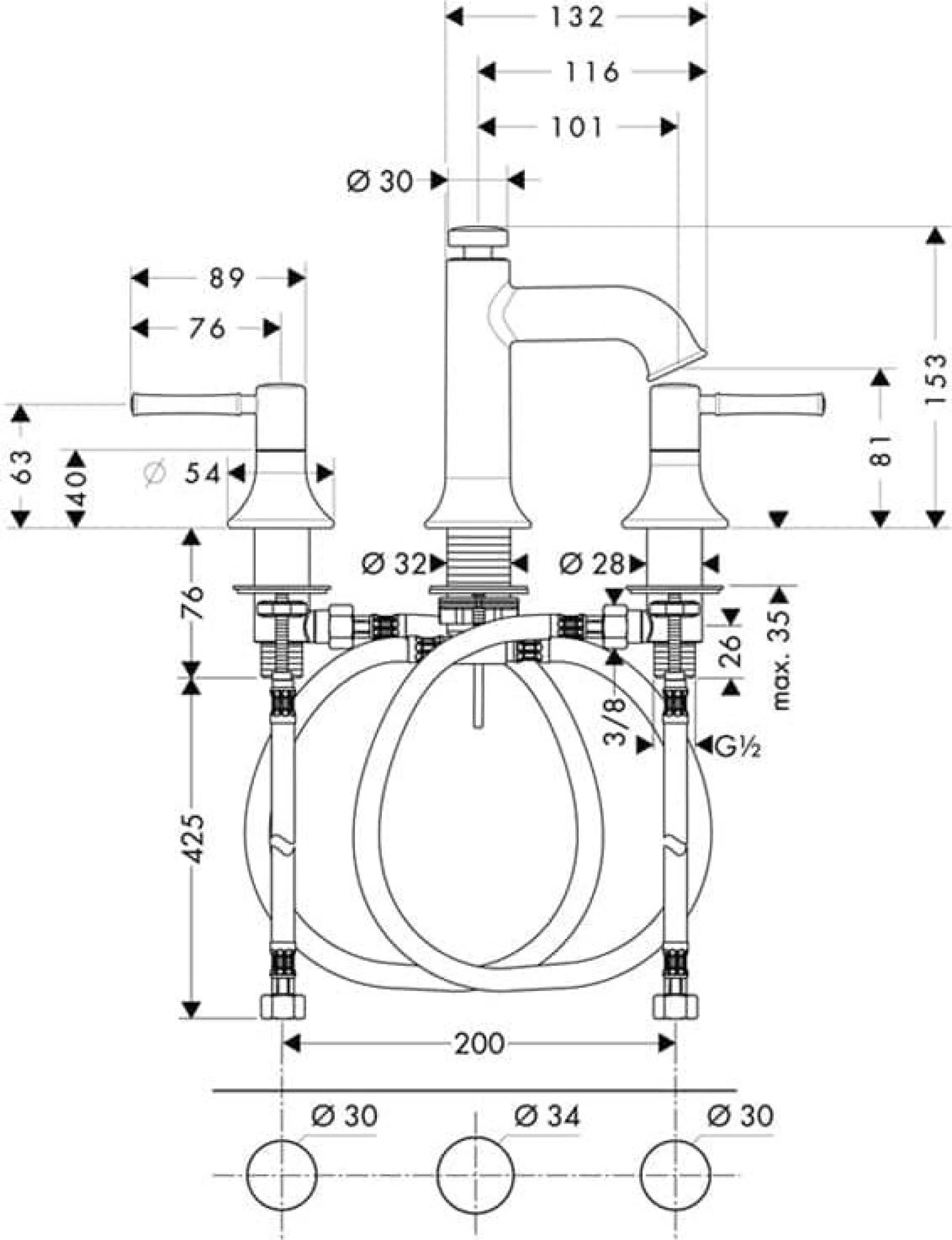 Фото - Смеситель для раковины Hansgrohe Talis Classic 14113820, никель - Hansgrohe