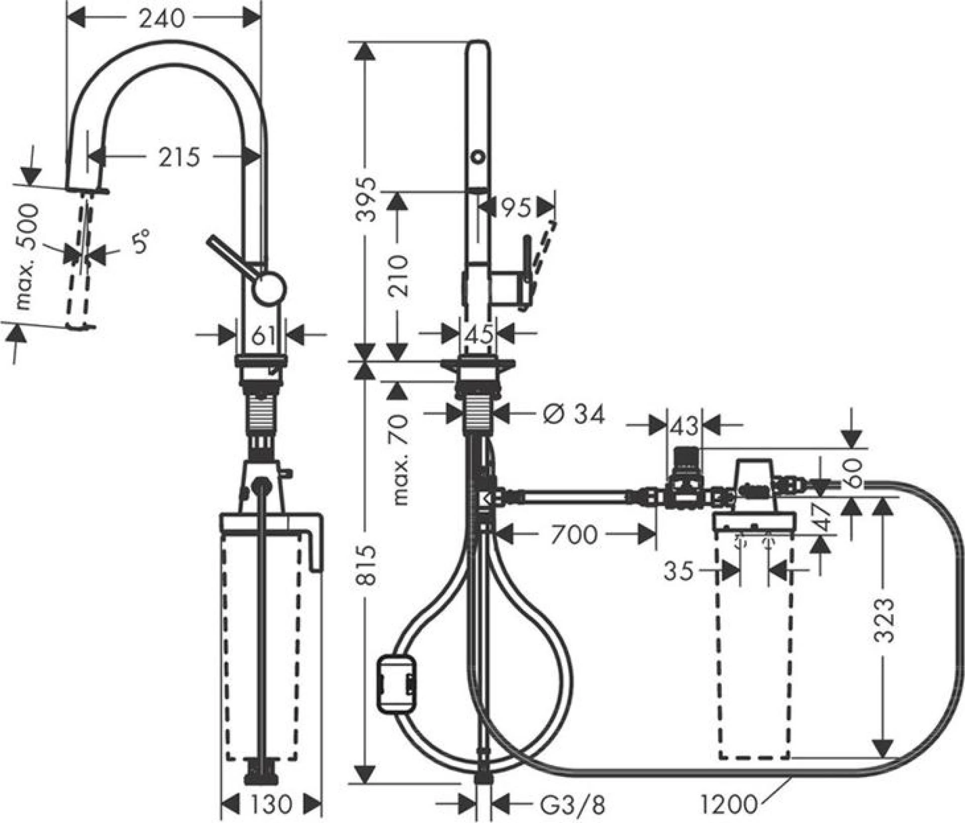 Фото - Смеситель для кухни Hansgrohe Aqittura M91 FilterSystem 210 76803800, сталь - Hansgrohe