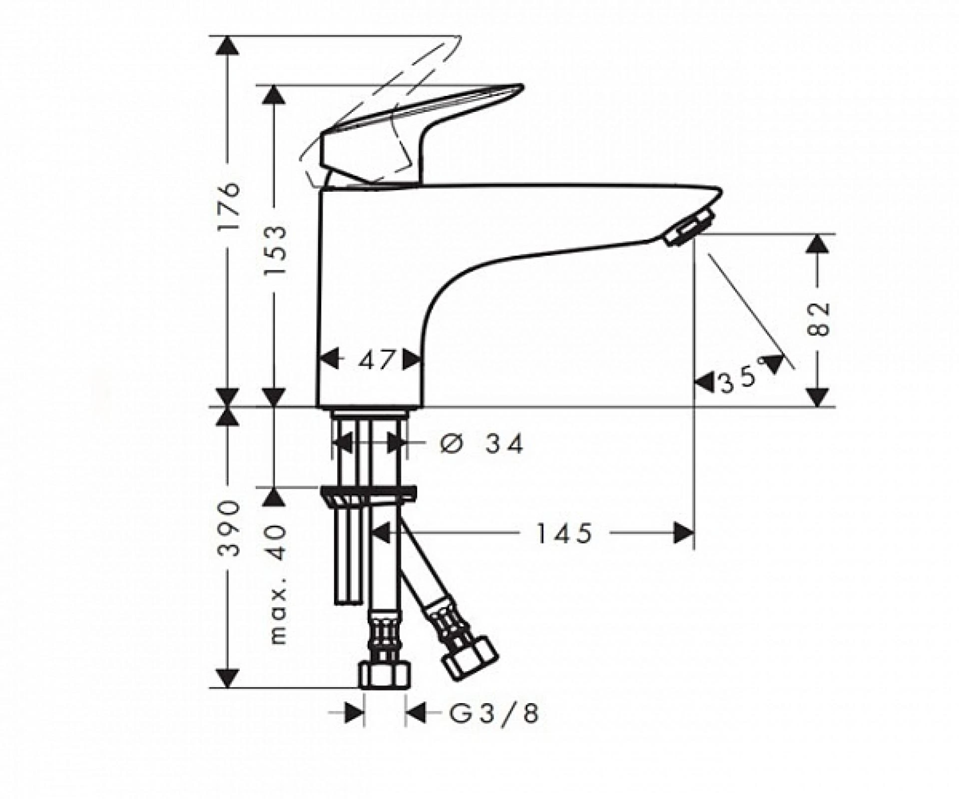 Фото - Смеситель для ванны Hansgrohe Logis 71311000 - Hansgrohe