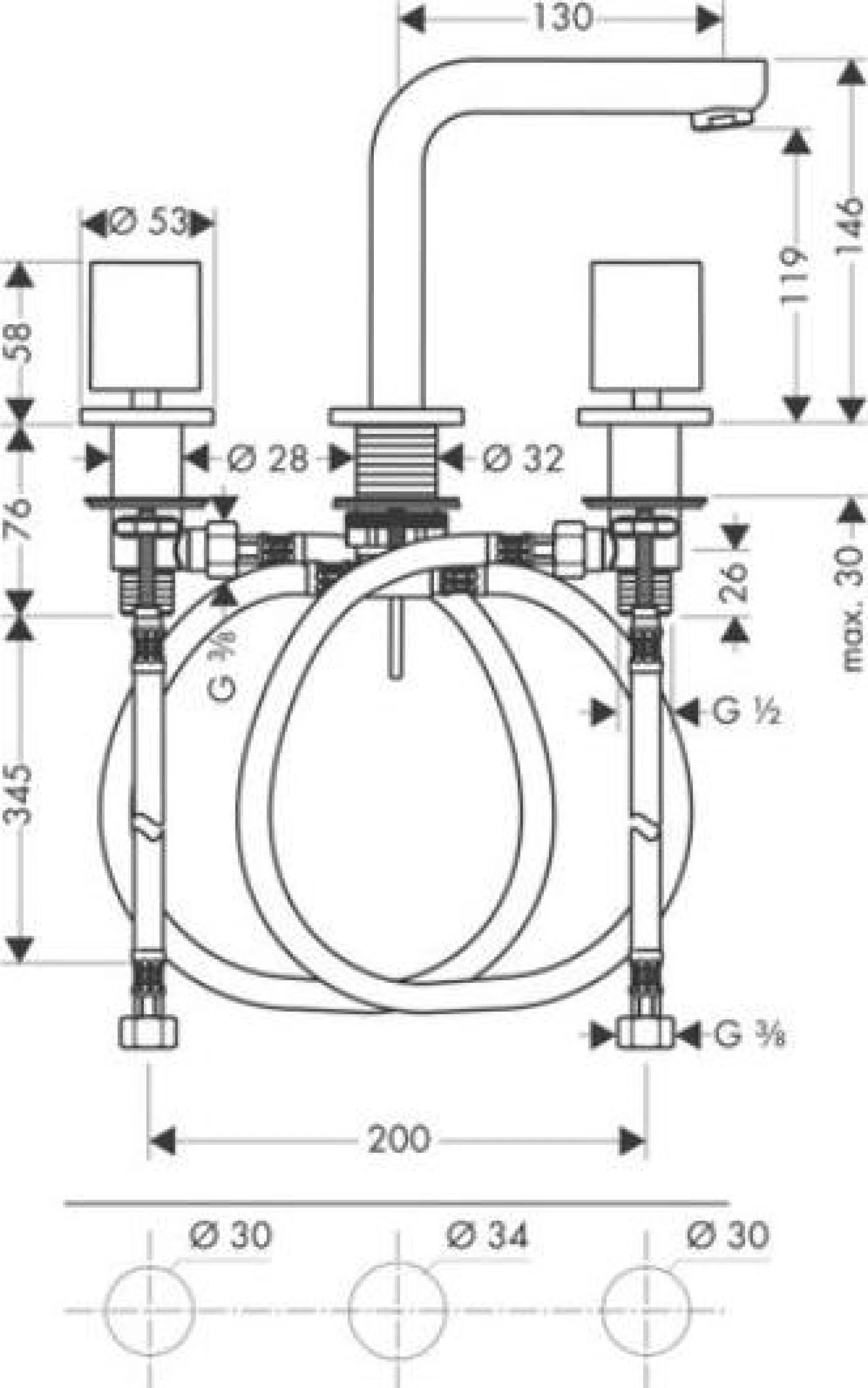 Фото - Смеситель для раковины Hansgrohe Metropol S 14063000 - Hansgrohe