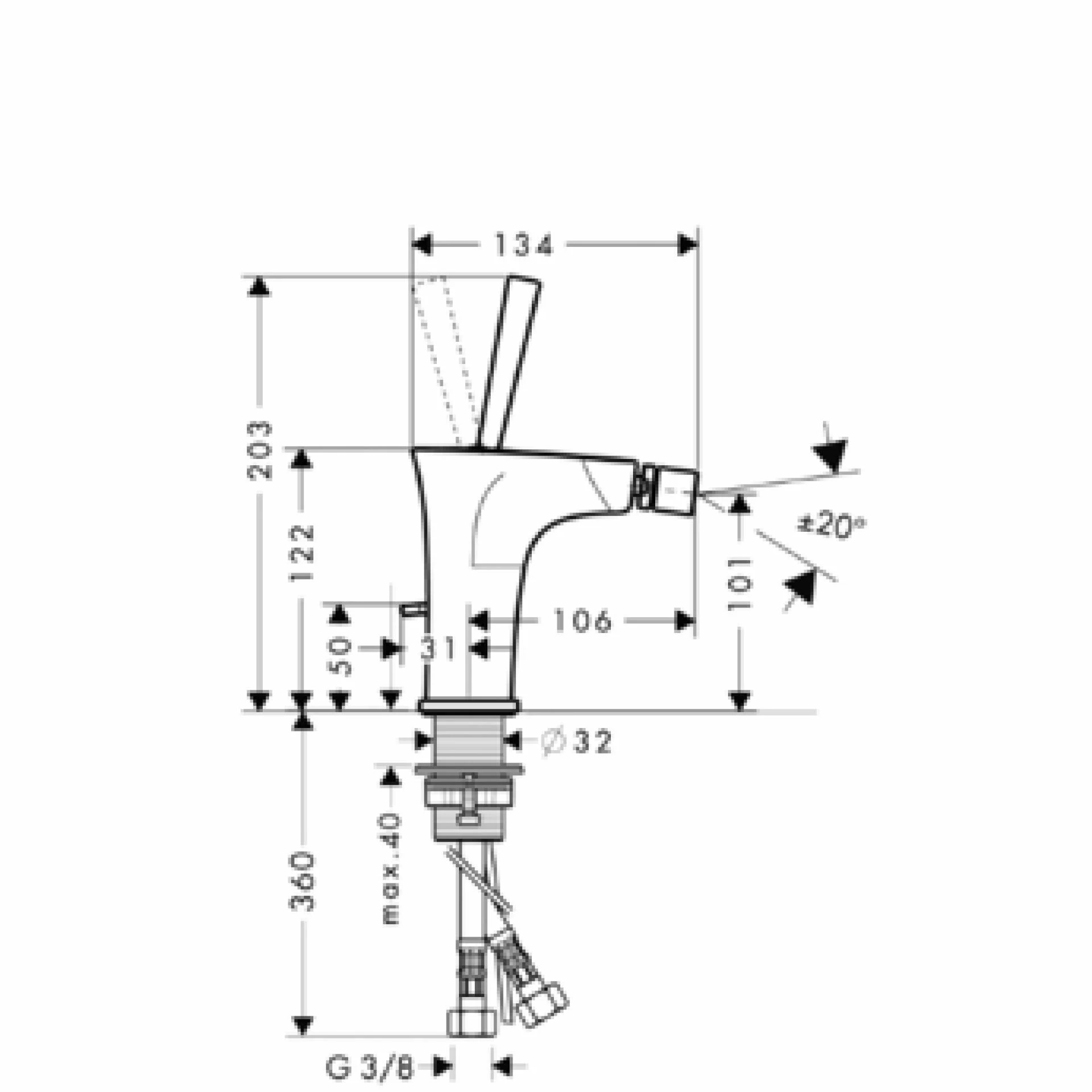 Фото - Смеситель Hansgrohe PuraVida 15270400 для биде - Hansgrohe