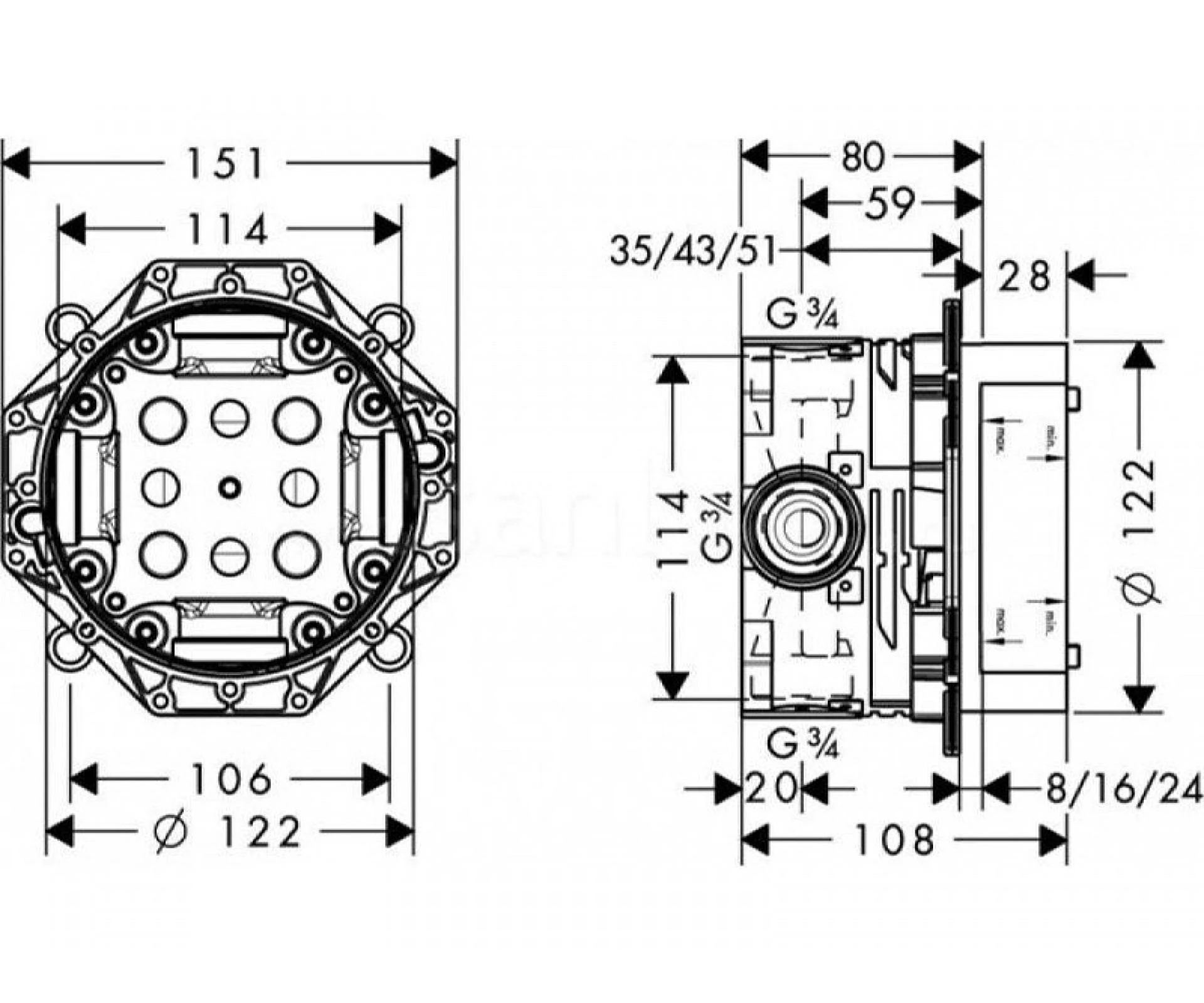 Фото - Монтажная коробка Hansgrohe Ibox Universal 01800180 - Hansgrohe