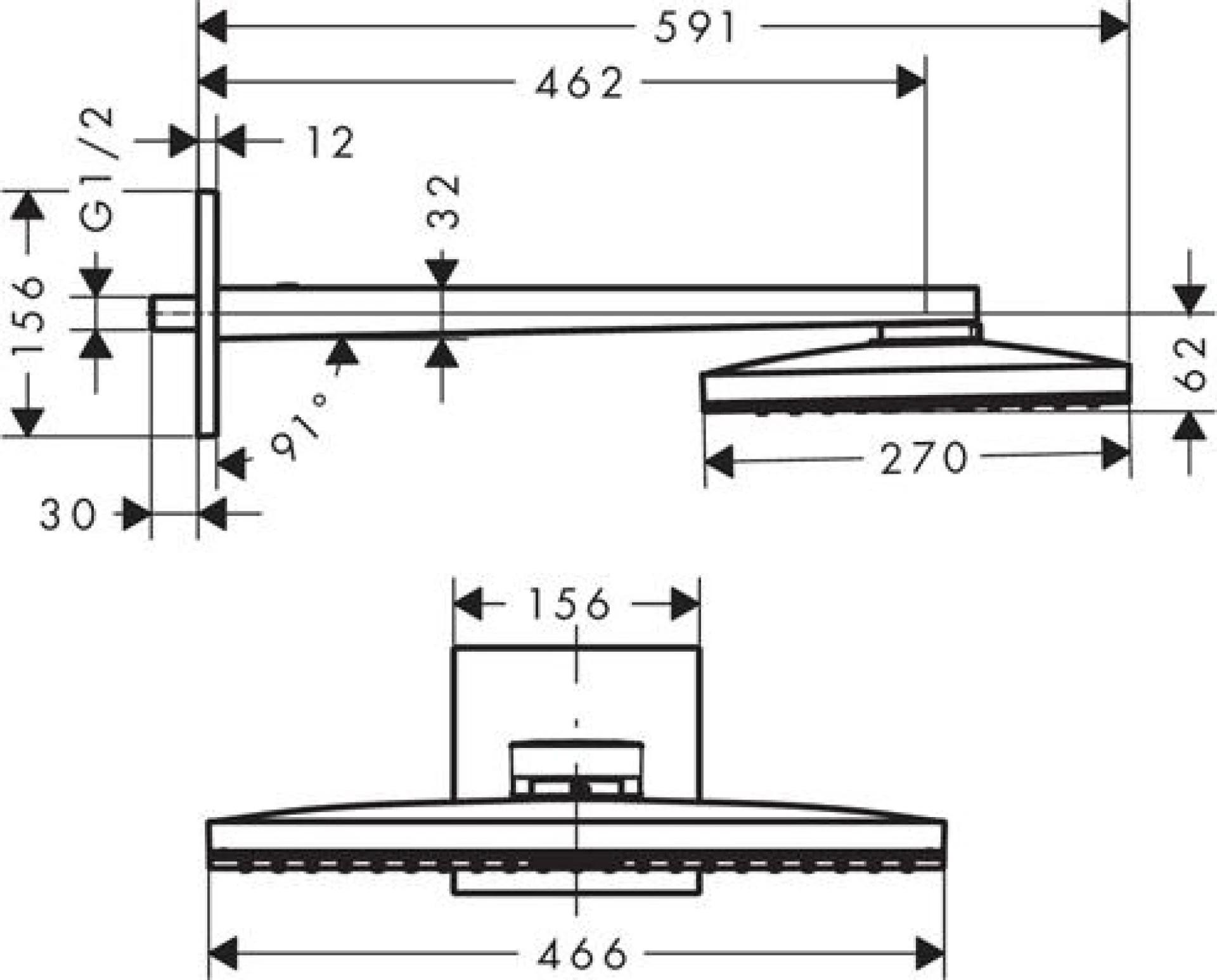 Фото - Верхний душ Hansgrohe Rainmaker Select 460 1jet 24003400 - Hansgrohe