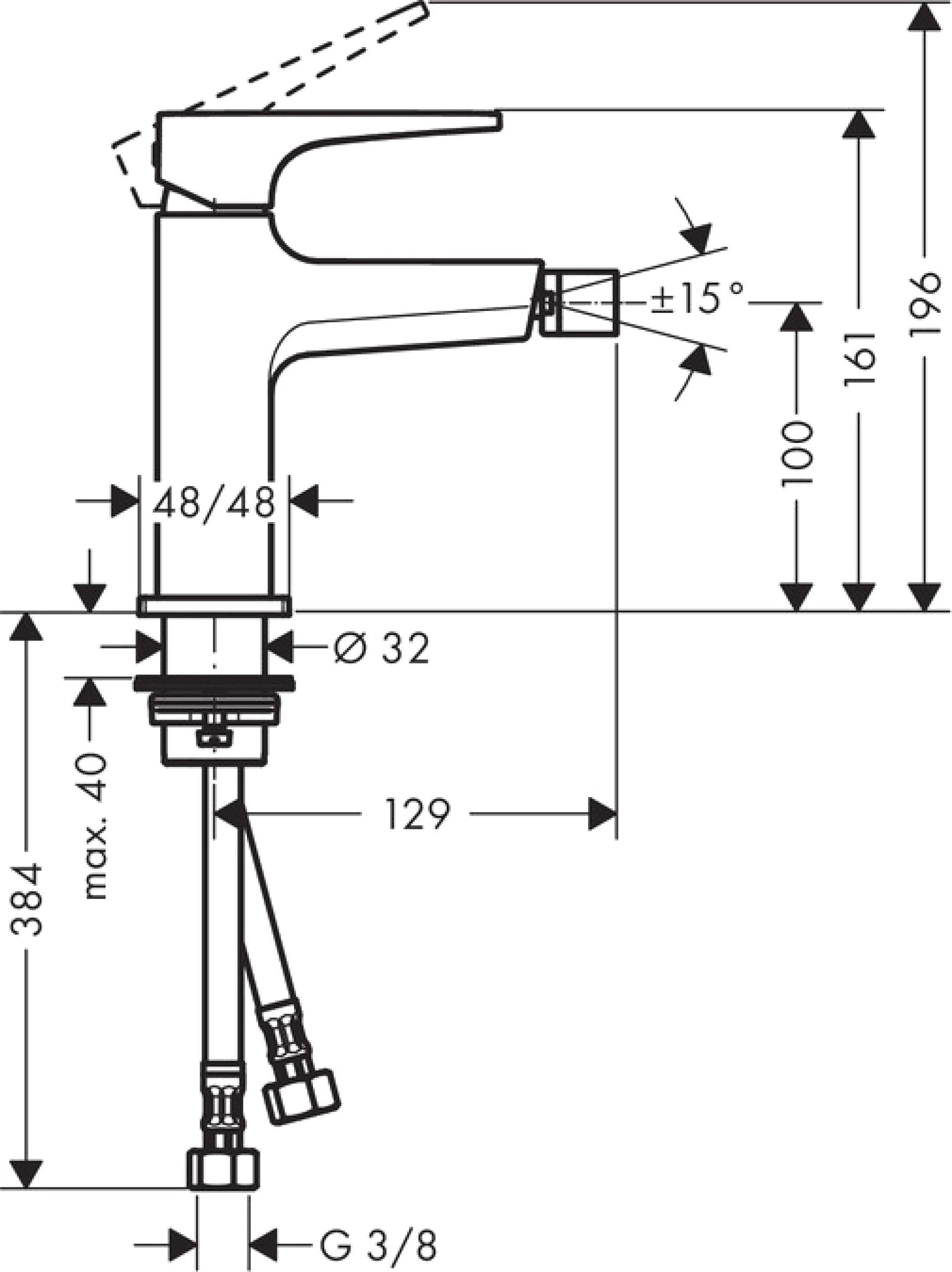 Фото - Смеситель Hansgrohe Metropol 32520000 для биде с донным клапаном Push-Open - Hansgrohe