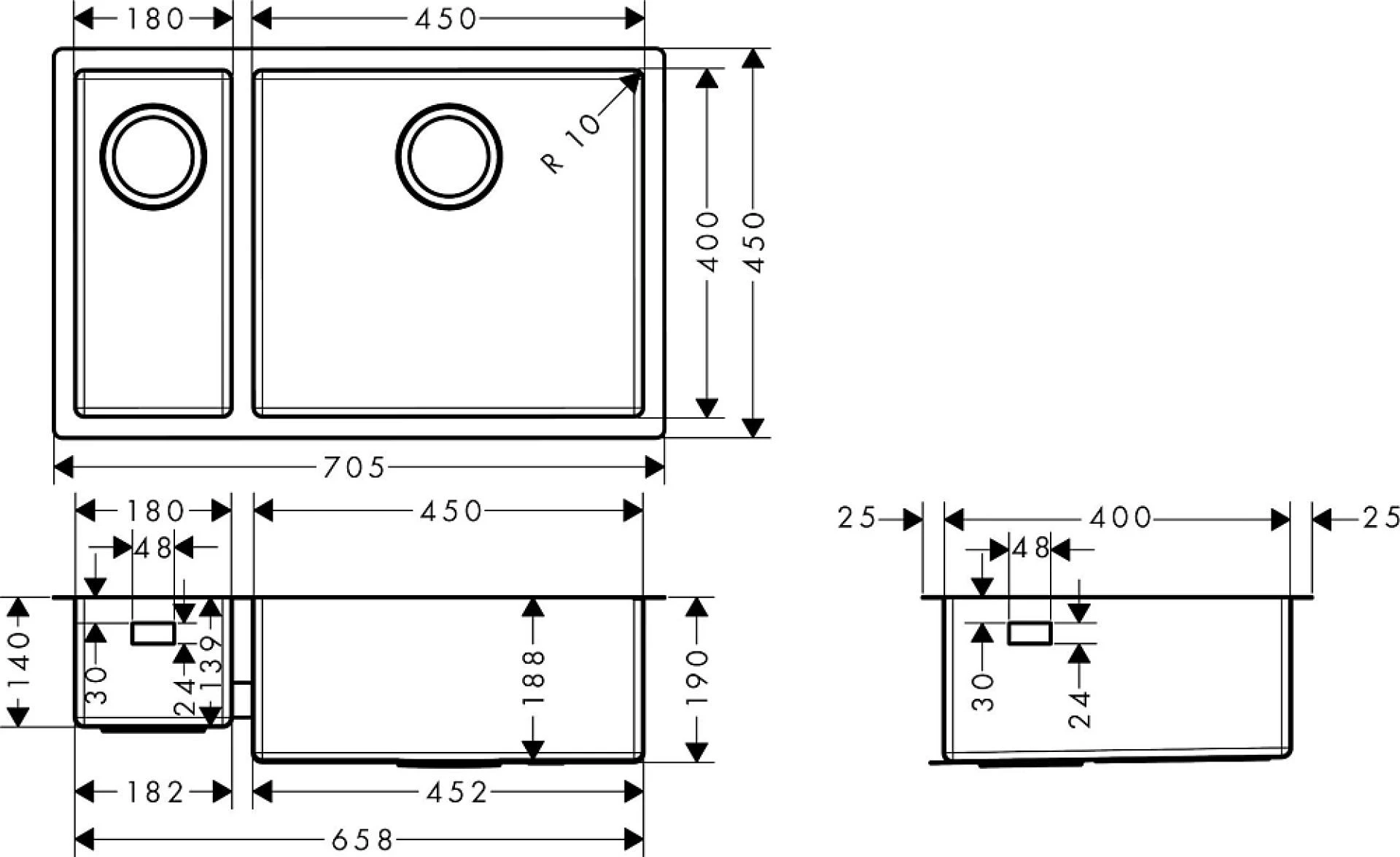 Фото - Кухонная мойка Hansgrohe S71 S719-U655 43429800 - Hansgrohe