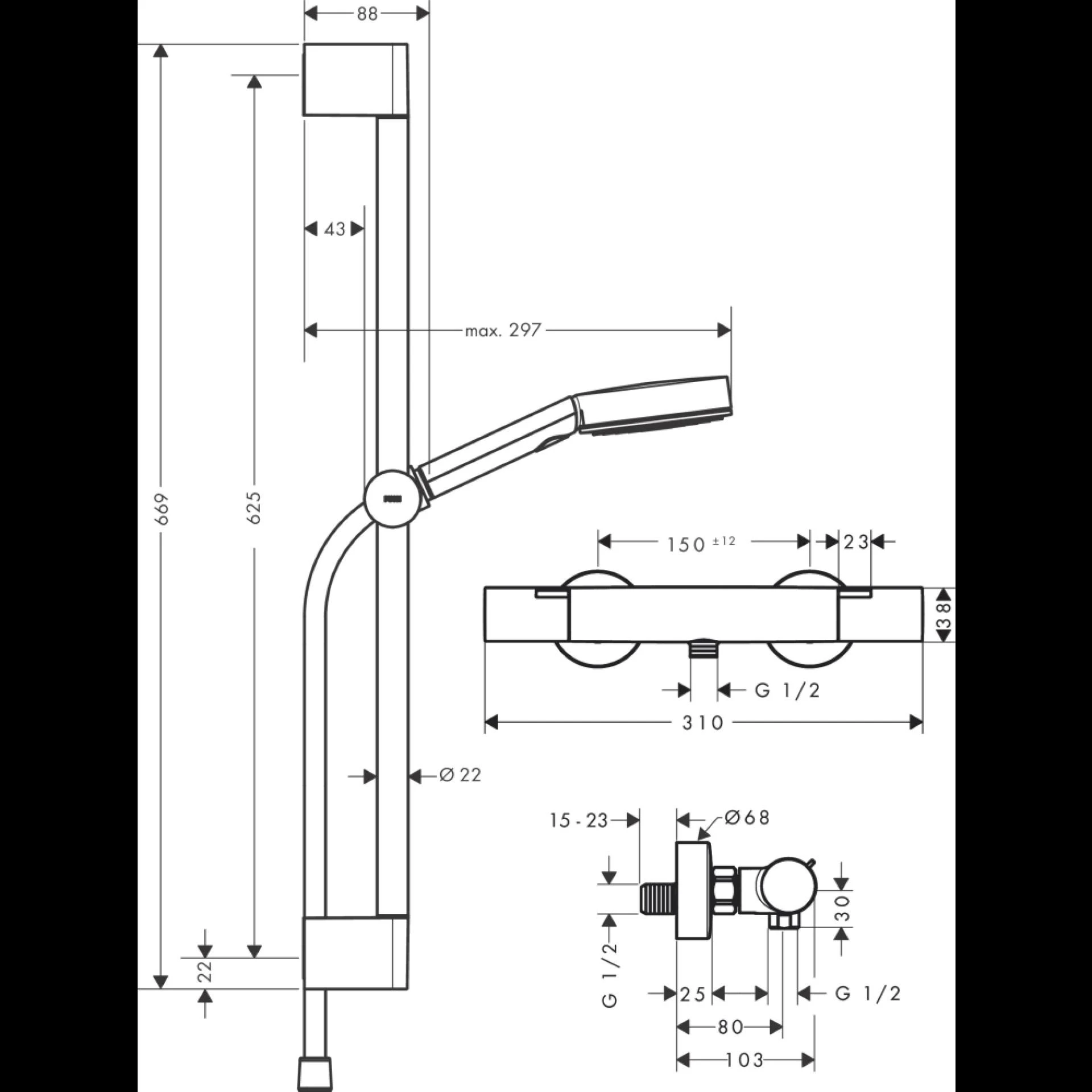 Фото - Душевой комплект Hansgrohe Pulsify Select 24262000 хром - Hansgrohe