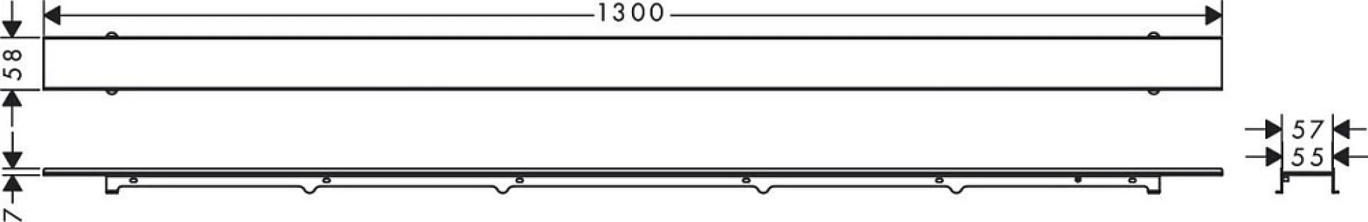 Фото - Внешняя часть слива для душа Hansgrohe RainDrain Rock 56034000 120 см, для облицовки плиткой - Hansgrohe