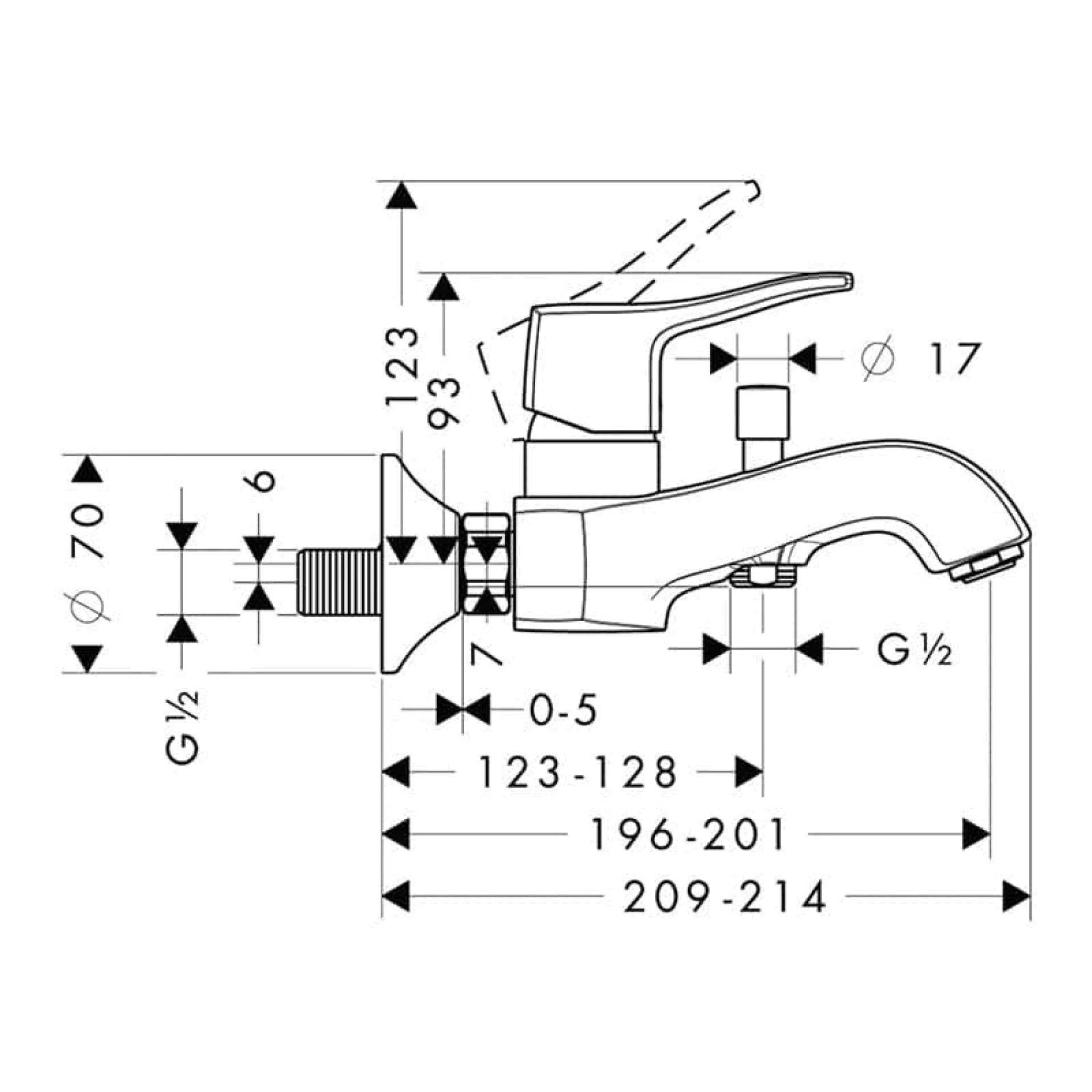 Фото - Смеситель для ванны Hansgrohe Metris Classic 31478820, никель - Hansgrohe