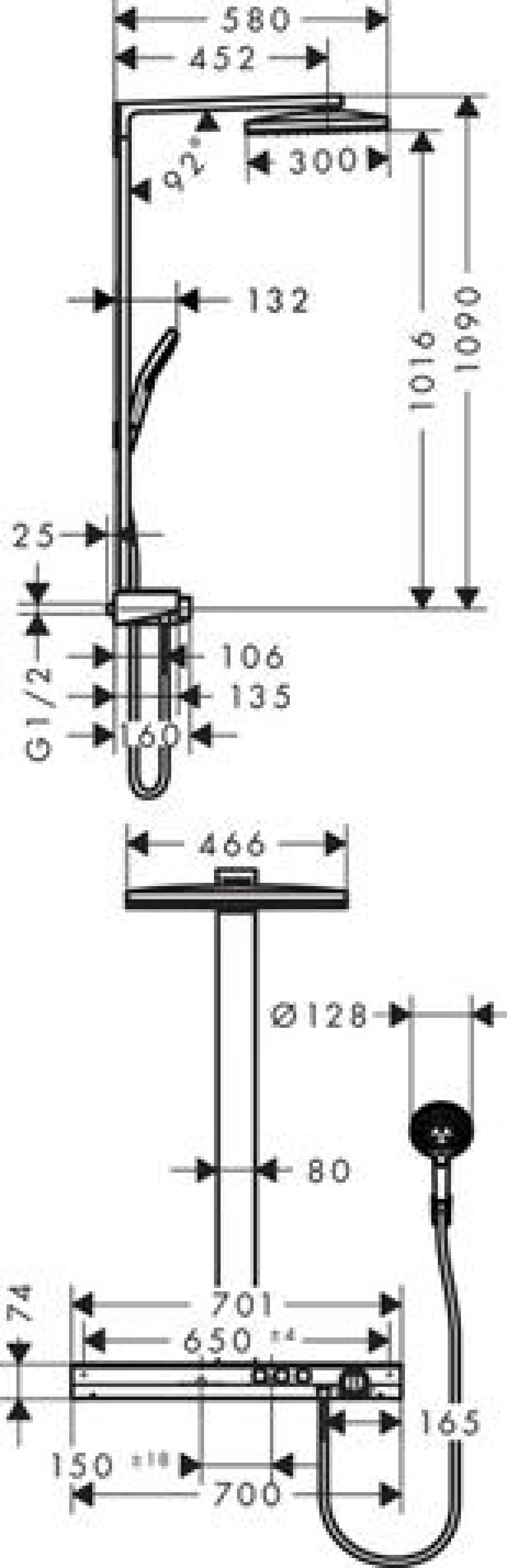 Фото - Душевая система Hansgrohe Rainmaker Select 460 2jet Showerpipe 27109400 - Hansgrohe