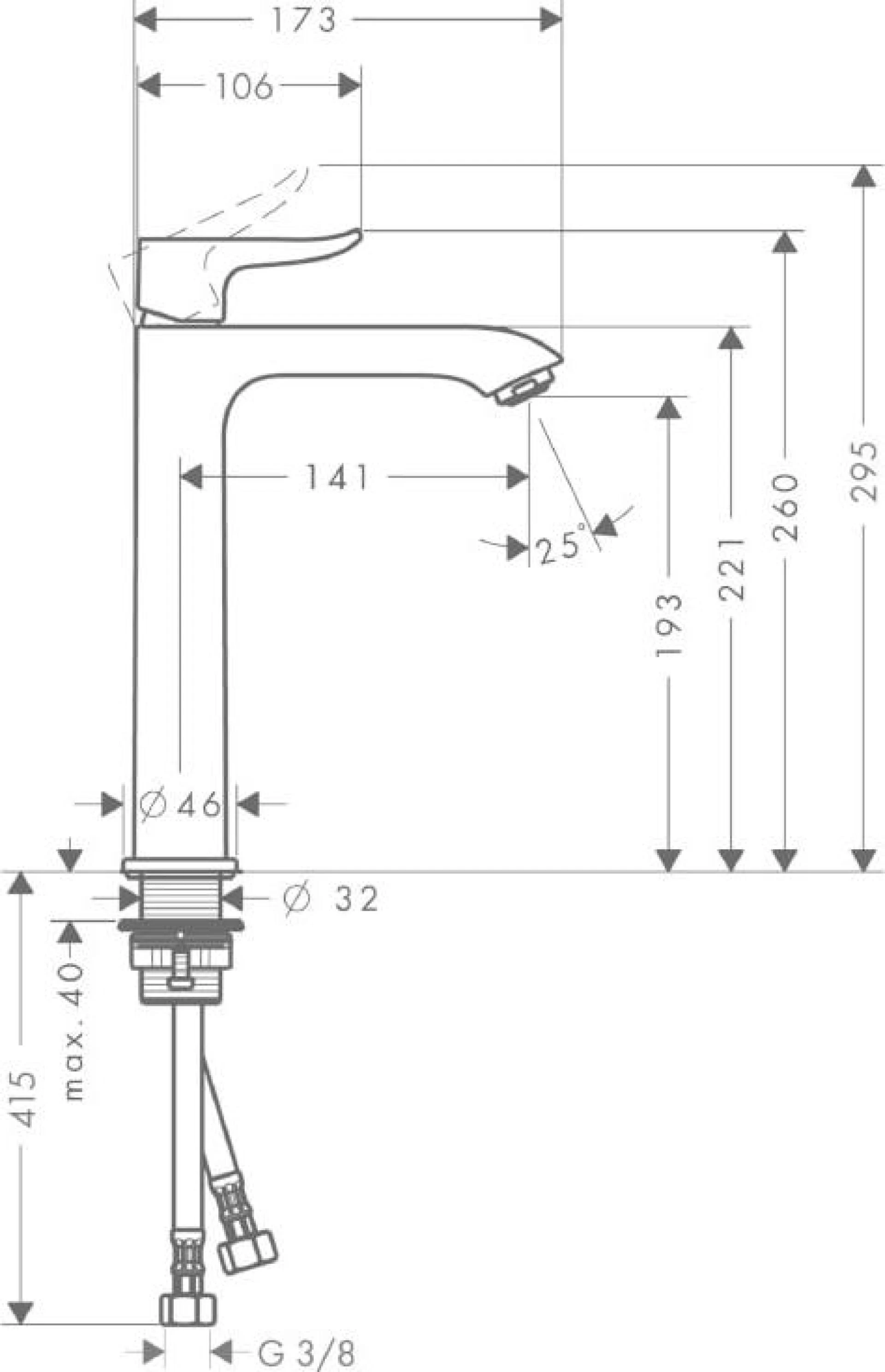 Фото - Смеситель для раковины Hansgrohe Metris 31185000, хром - Hansgrohe