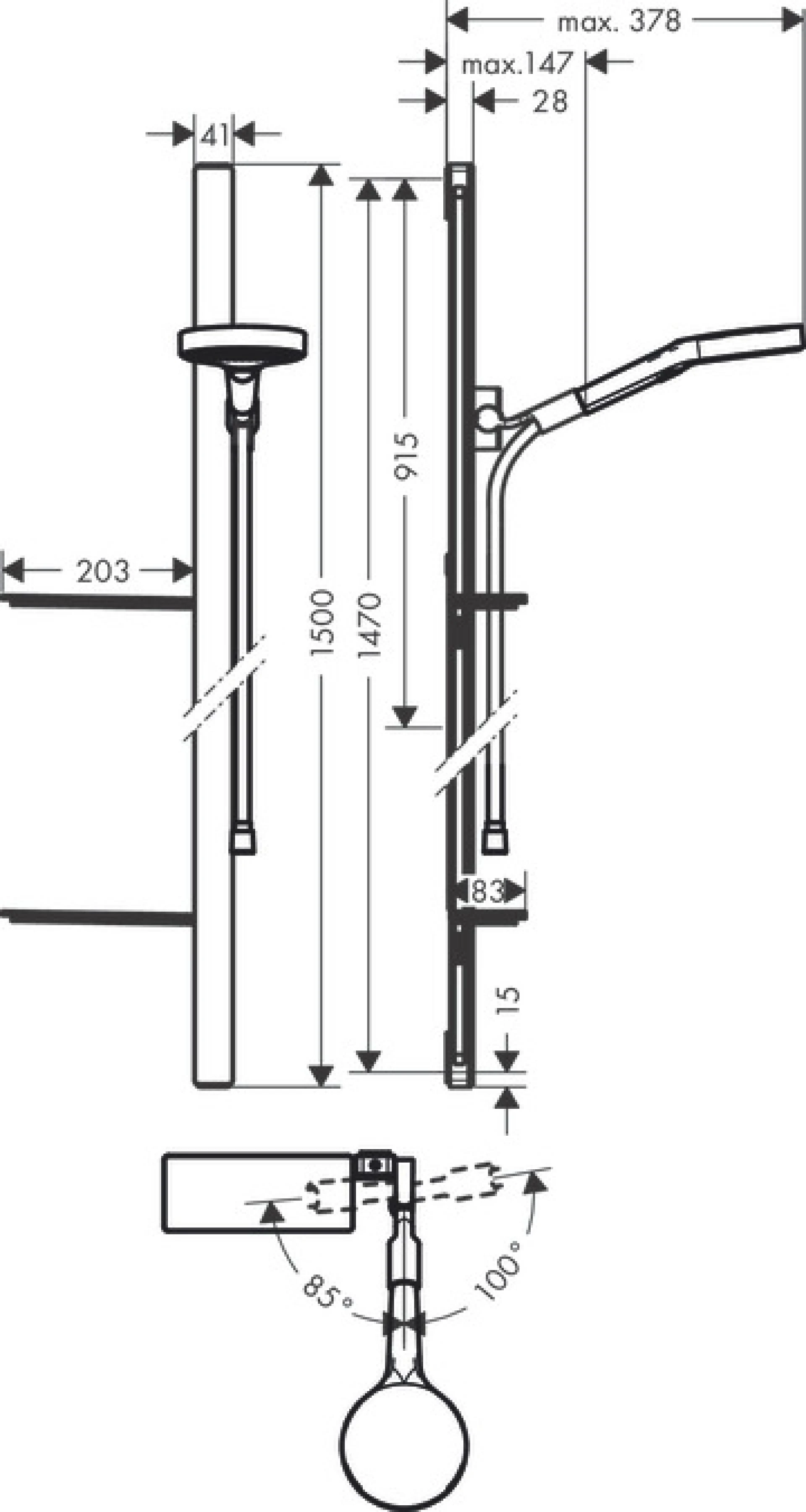 Фото - Душевой гарнитур Hansgrohe Rainfinity 27674000, хром - Hansgrohe