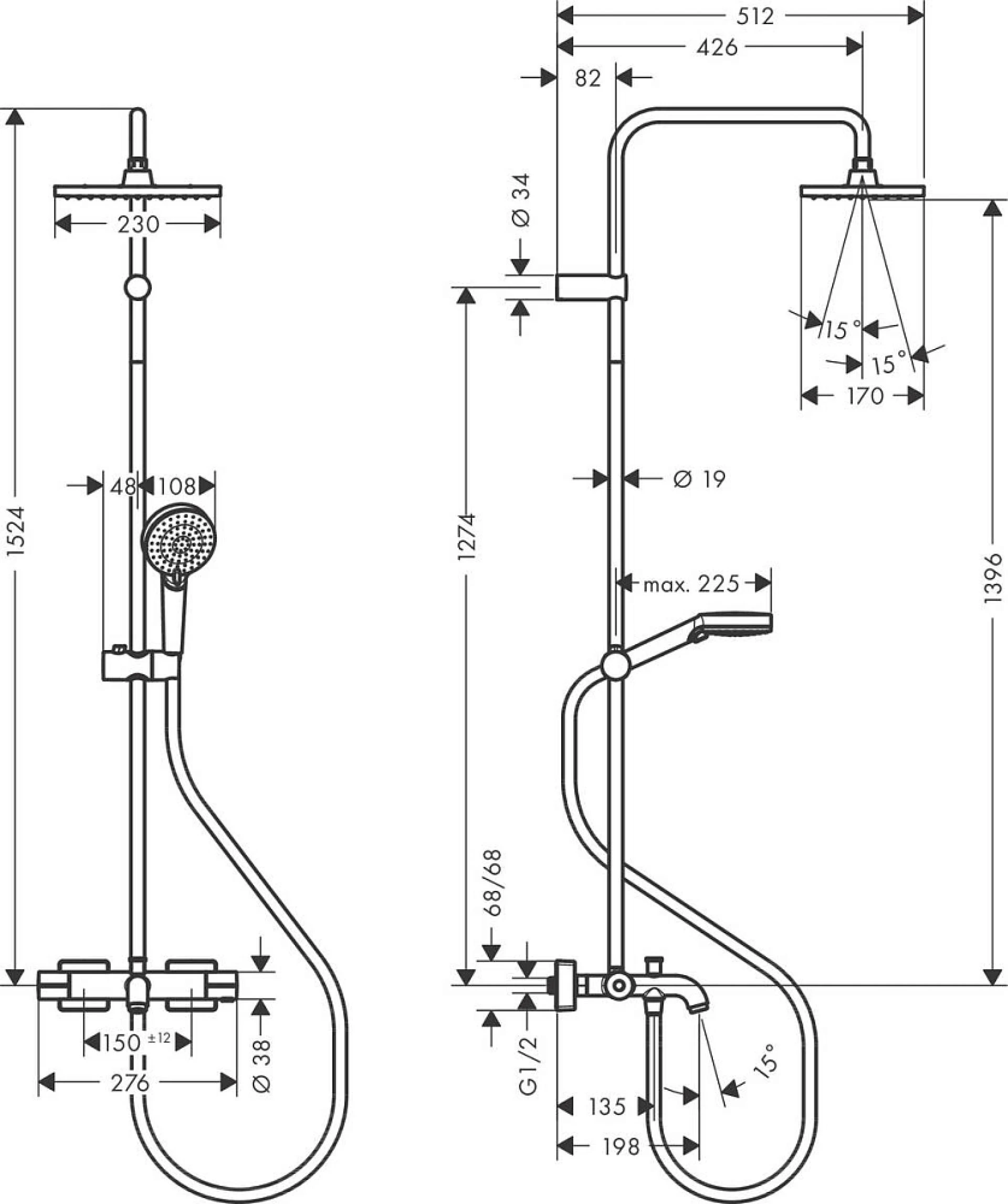 Фото - Душевая стойка Hansgrohe Vernis Shape Showerpipe 230 1jet 26284000, хром - Hansgrohe