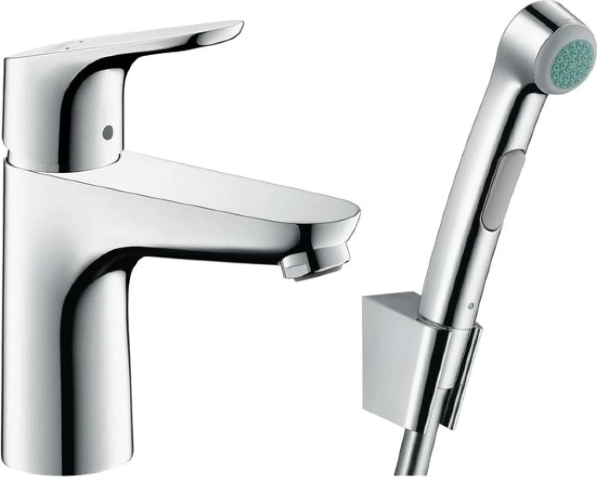 Фото - Смеситель Hansgrohe Focus 31927000 для раковины с гигиеническим душем с донным клапаном Push-Open - Hansgrohe