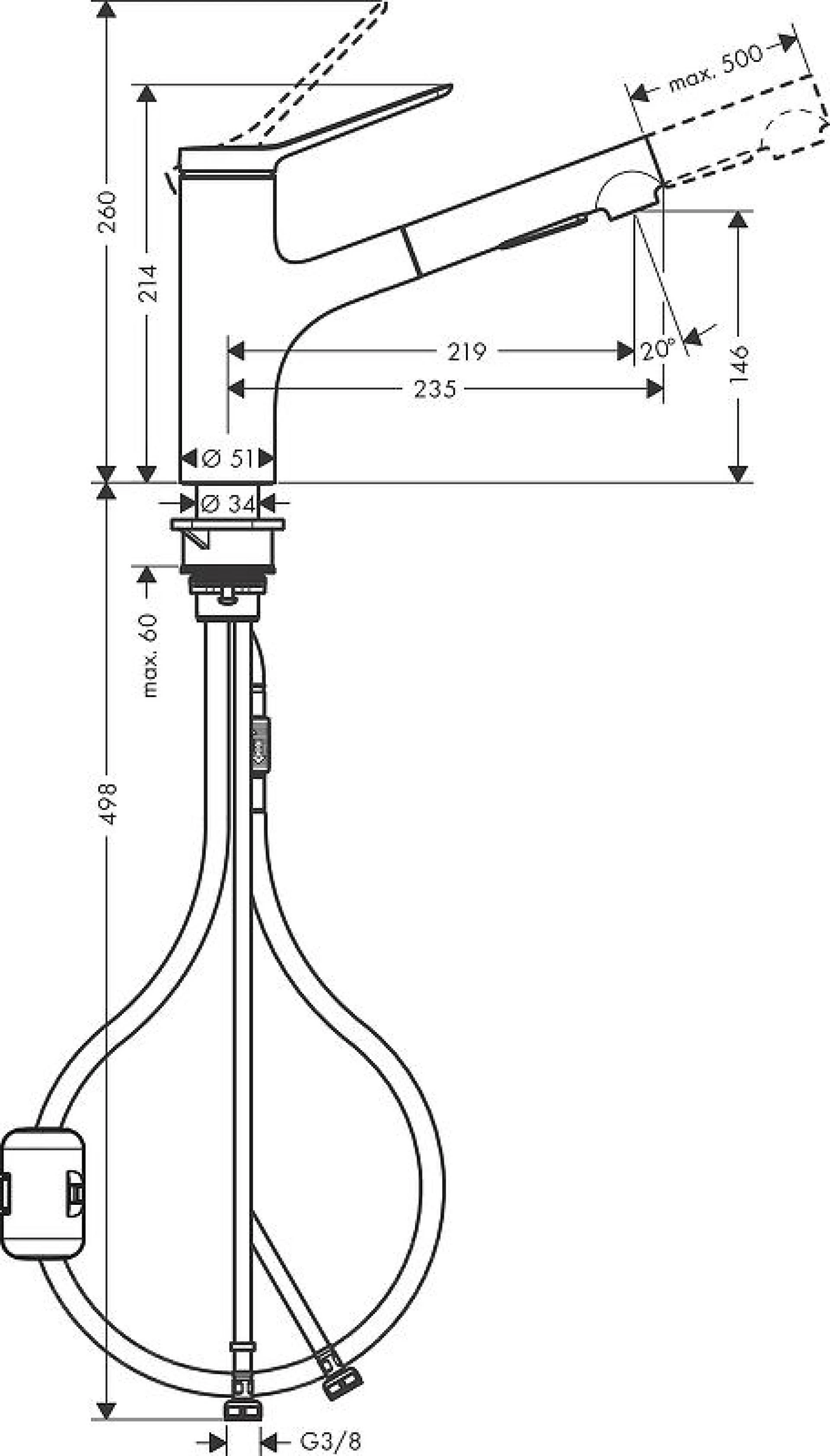 Фото - Смеситель для кухни Hansgrohe Zesis M33 150 2jet 74800800, сталь - Hansgrohe