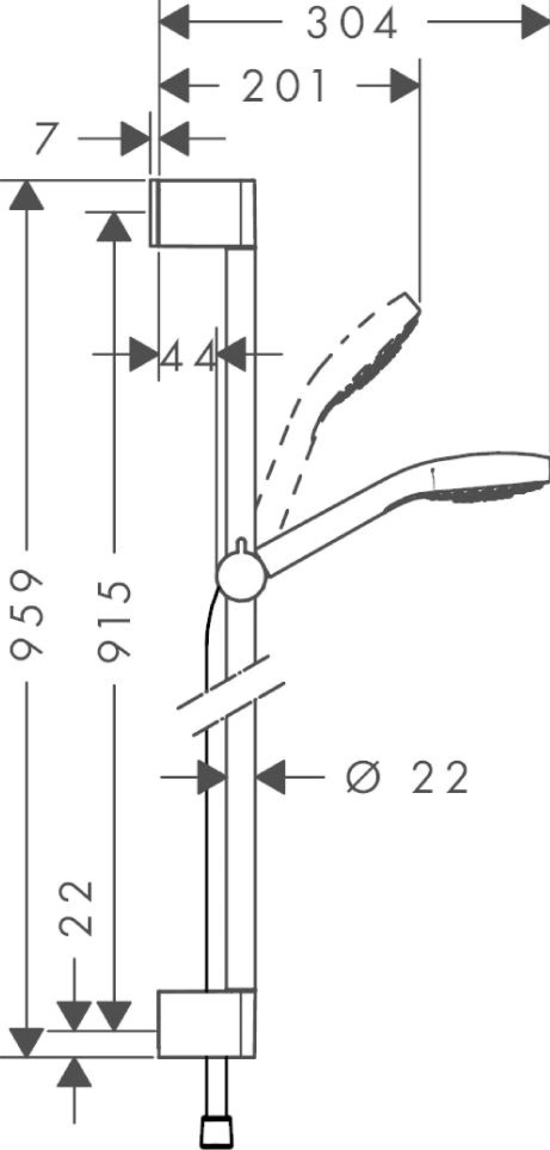 Фото - Душевой гарнитур Hansgrohe Croma Select S Vario Uni 26572400 - Hansgrohe