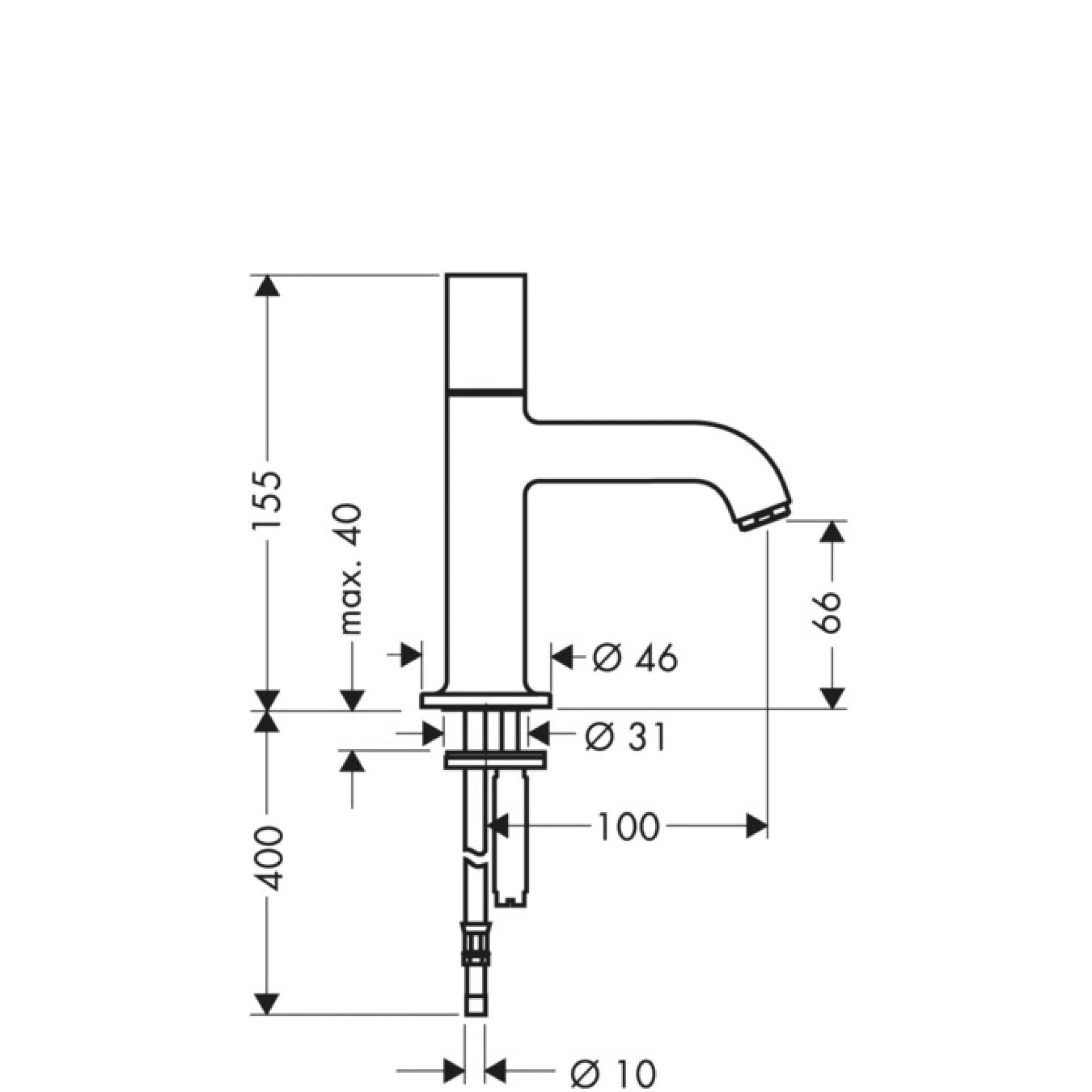 Фото - Кран холодной воды для раковины Axor Uno 38130000, хром - Hansgrohe