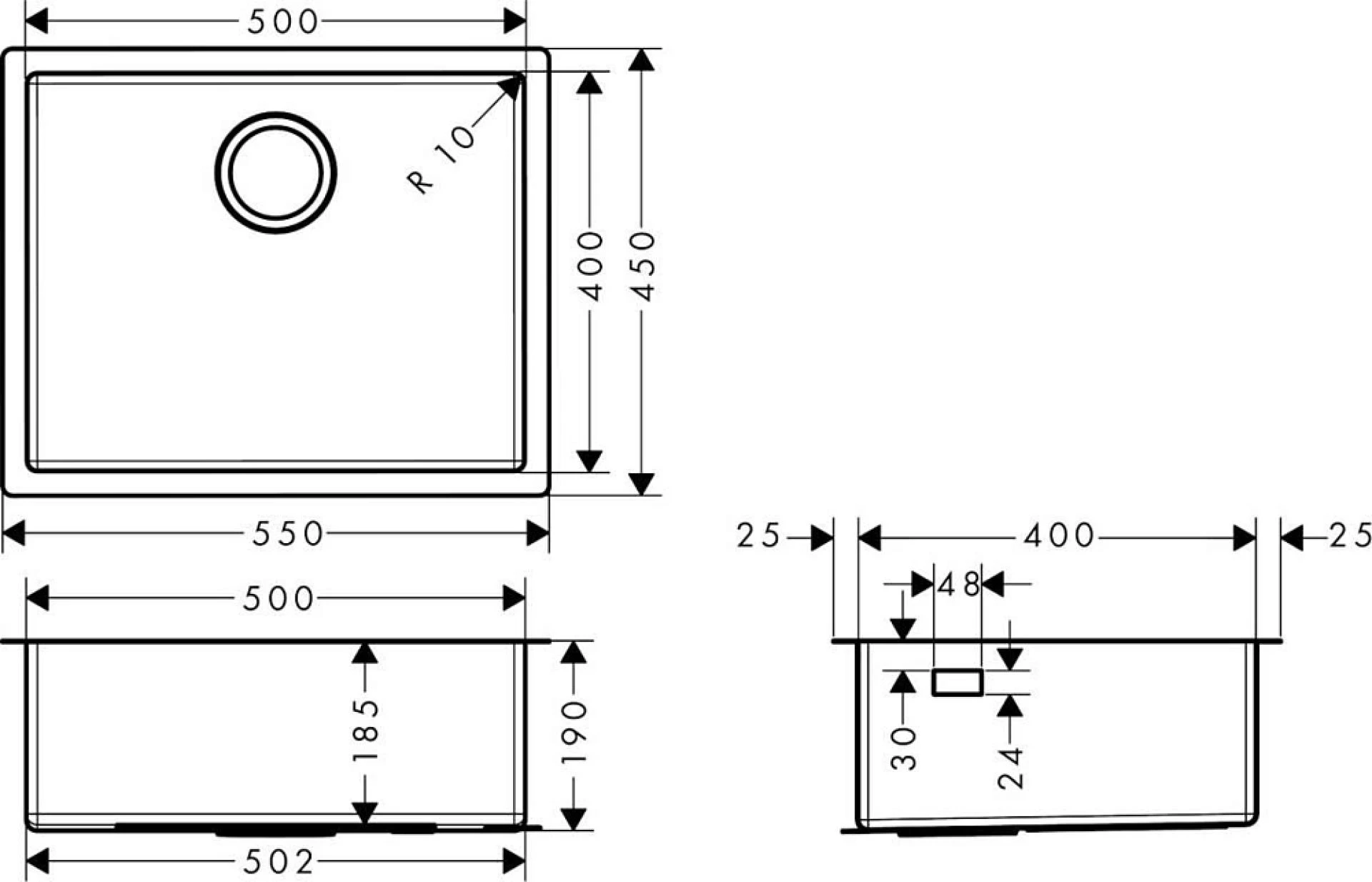 Фото - Кухонная мойка Hansgrohe S71 S719-U500 43427800 - Hansgrohe